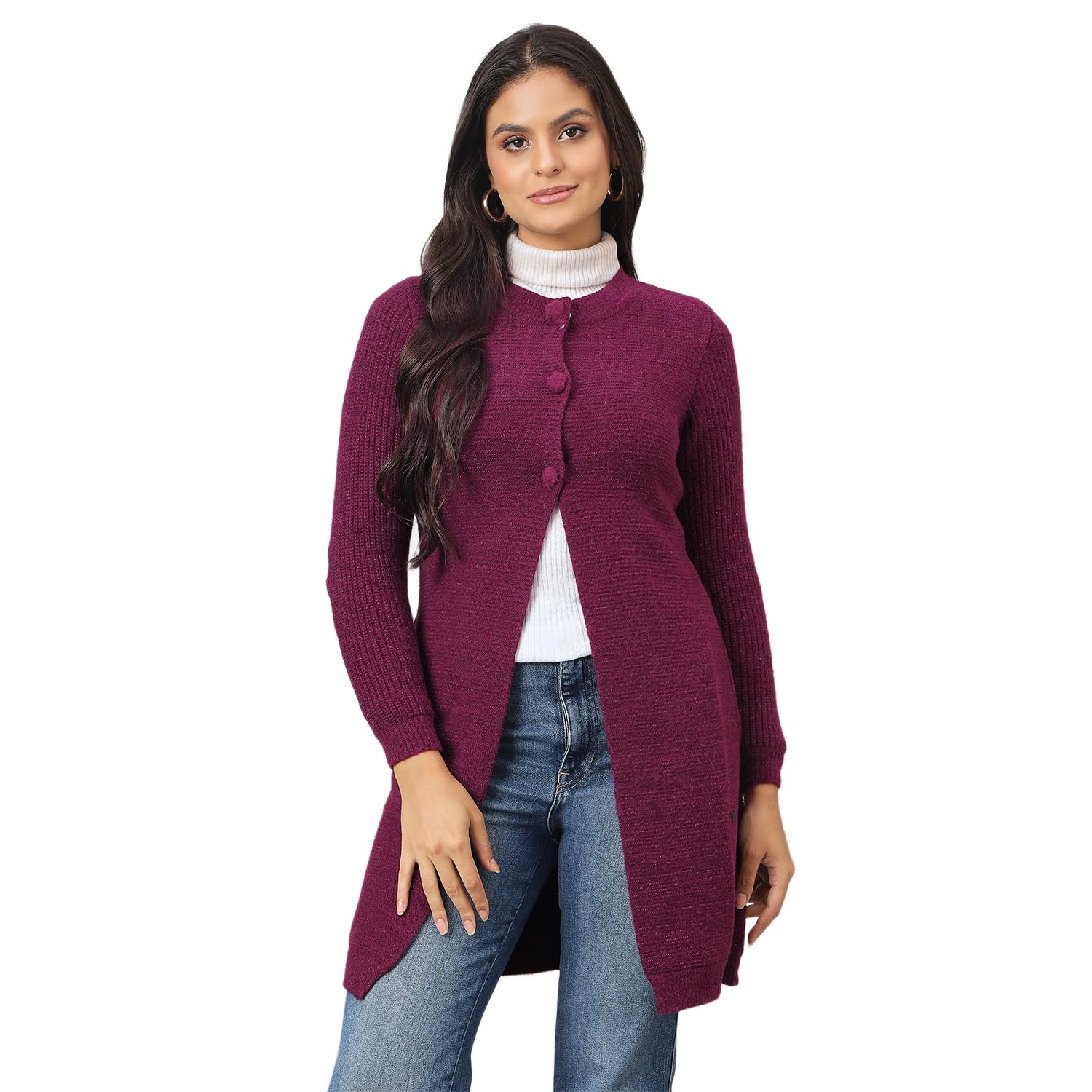 duke Women's Acrylic Blend Modern Cardigan Sweater-picture-33