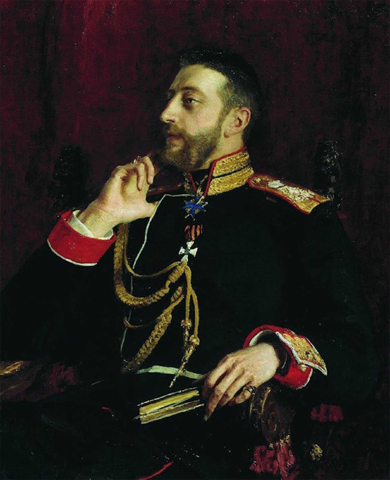Serendipitp No Frame Retro Picture Poster Wall Art Pictures Painting Portrait Of Grand Duke Konstantin Konstantinovich Romanov By Il'ya Repin Wall Art Canvas Print For Wall Decor 60X90cm