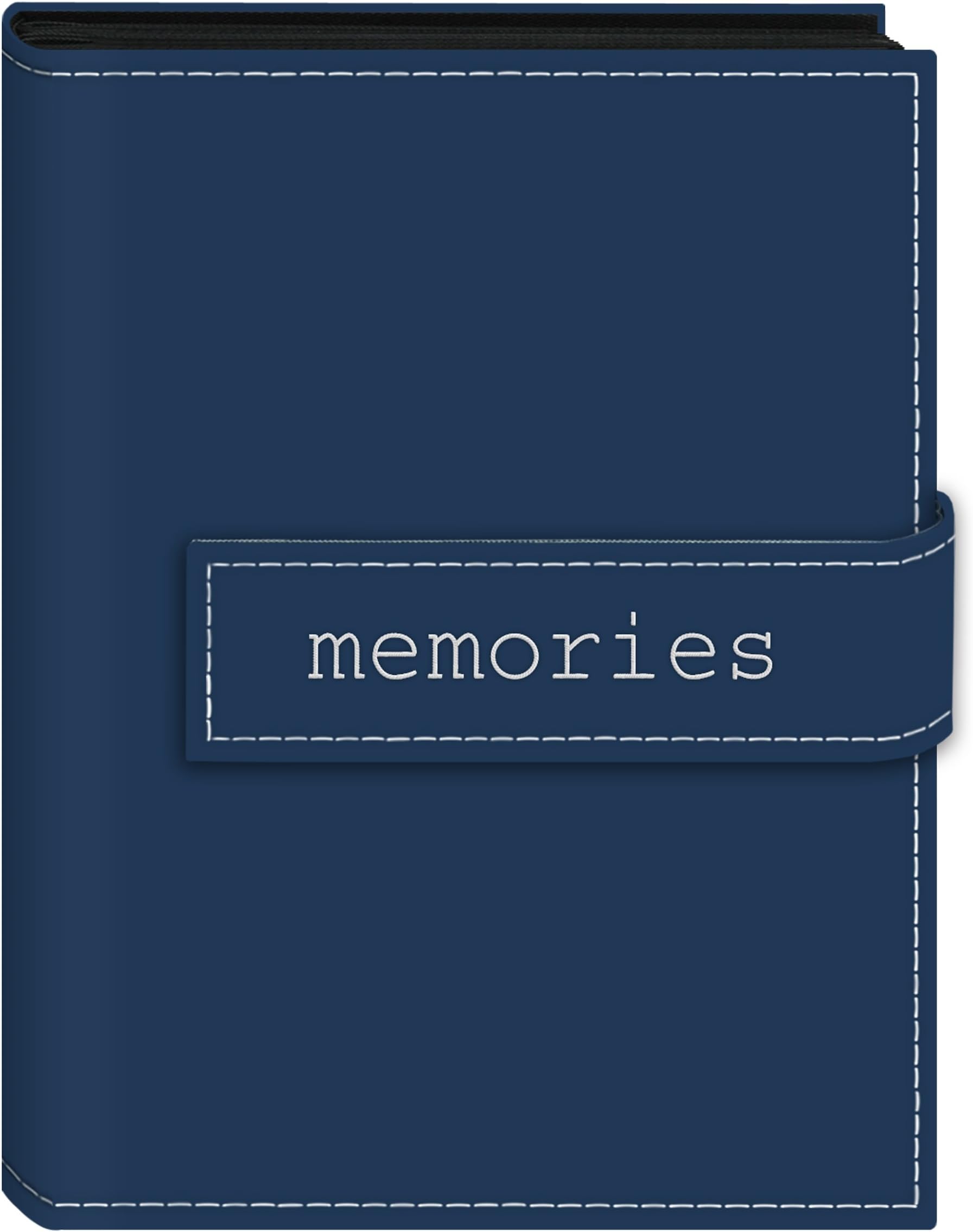 Pioneer Photo Albums 36-Pocket 5 by 7-Inch Embroidered "Memories" Strap Sewn Leatherette Cover Photo Album, Mini, Blue