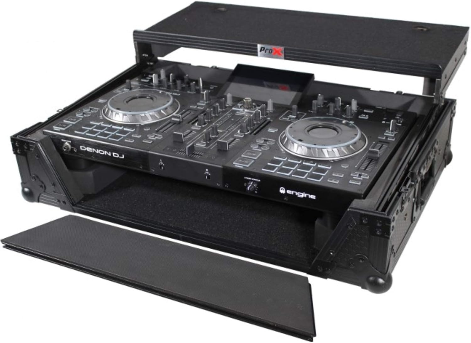 ProX XS-PRIME2 LTBL ATA Flight Case For Denon PRIME 2 DJ Controller with Laptop Shelf 1U Rack Space - Black