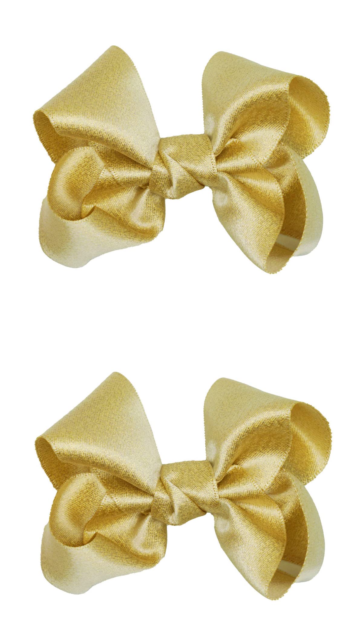 ZOONAI 3 Inch Baby Girl Hair Bows Clips Hairpin Headwear Little Teen Toddler Girls Kids Teens Toddlers Hair Accessories - Set of 2 (Gold) — image 1