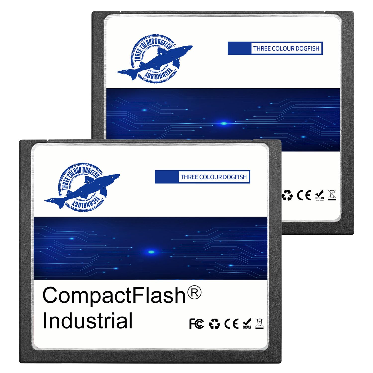 Dogfish 2GB 2Pack Compact Flash Speicherkarte Hochleistungsfähige Industrie CF Typ I Karte FAT16 für Industrieausrüstung und Vintage-Digitalkameras