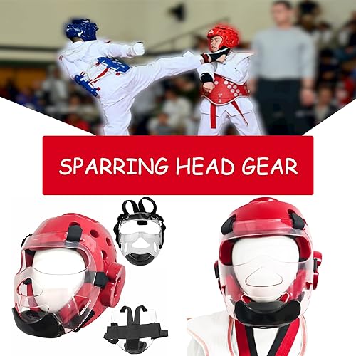 Miniatura 4 de Casco de artes marciales de Taekwondo Karate para niños y adultos, con protector facial extraíble, equipo de cabeza suave para artes marciales,