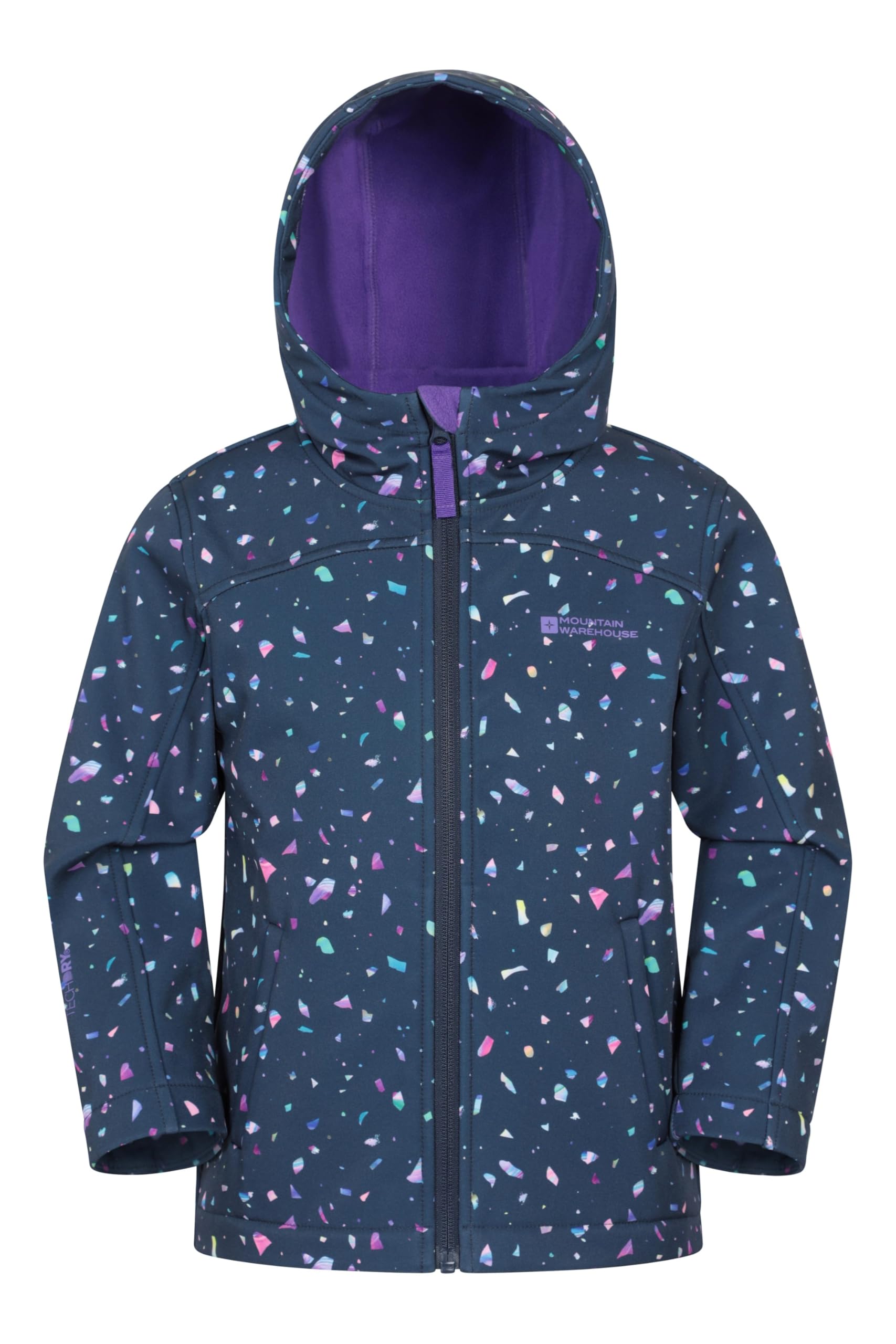 Mountain Warehouse Boys Berry (05) Exodus Kids Printed Water Resistant Softshell Jacket - & Girls Rain Coat Teen Size 13 Years