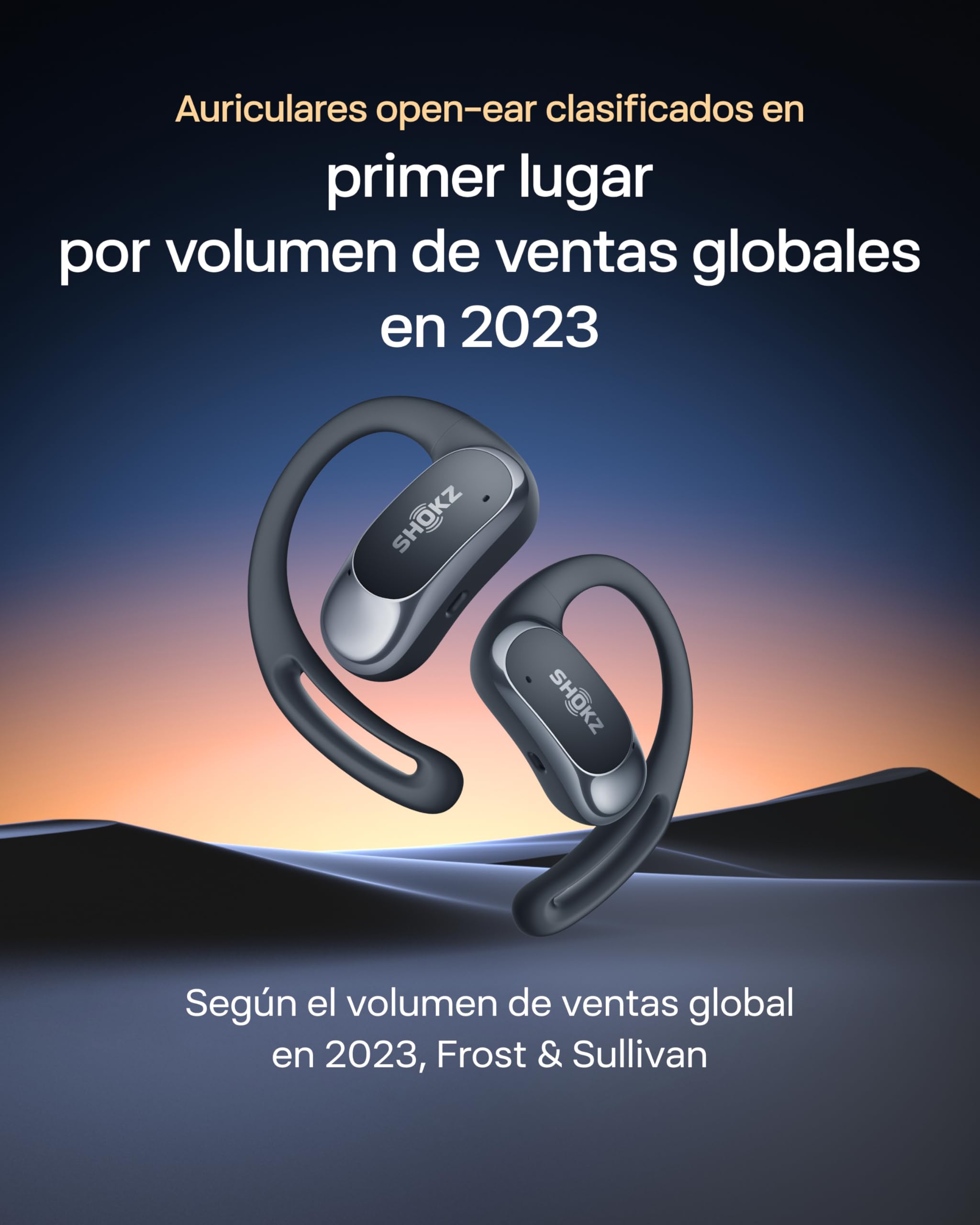 Shokz Auriculares Open-Ear OpenFit Air, Bluetooth con Micro, IP54, Negro | Resistencia al Agua IP54 | 28h de reproducción | Carga rápida | Auriculares Inalámbricos | para Entrenamiento