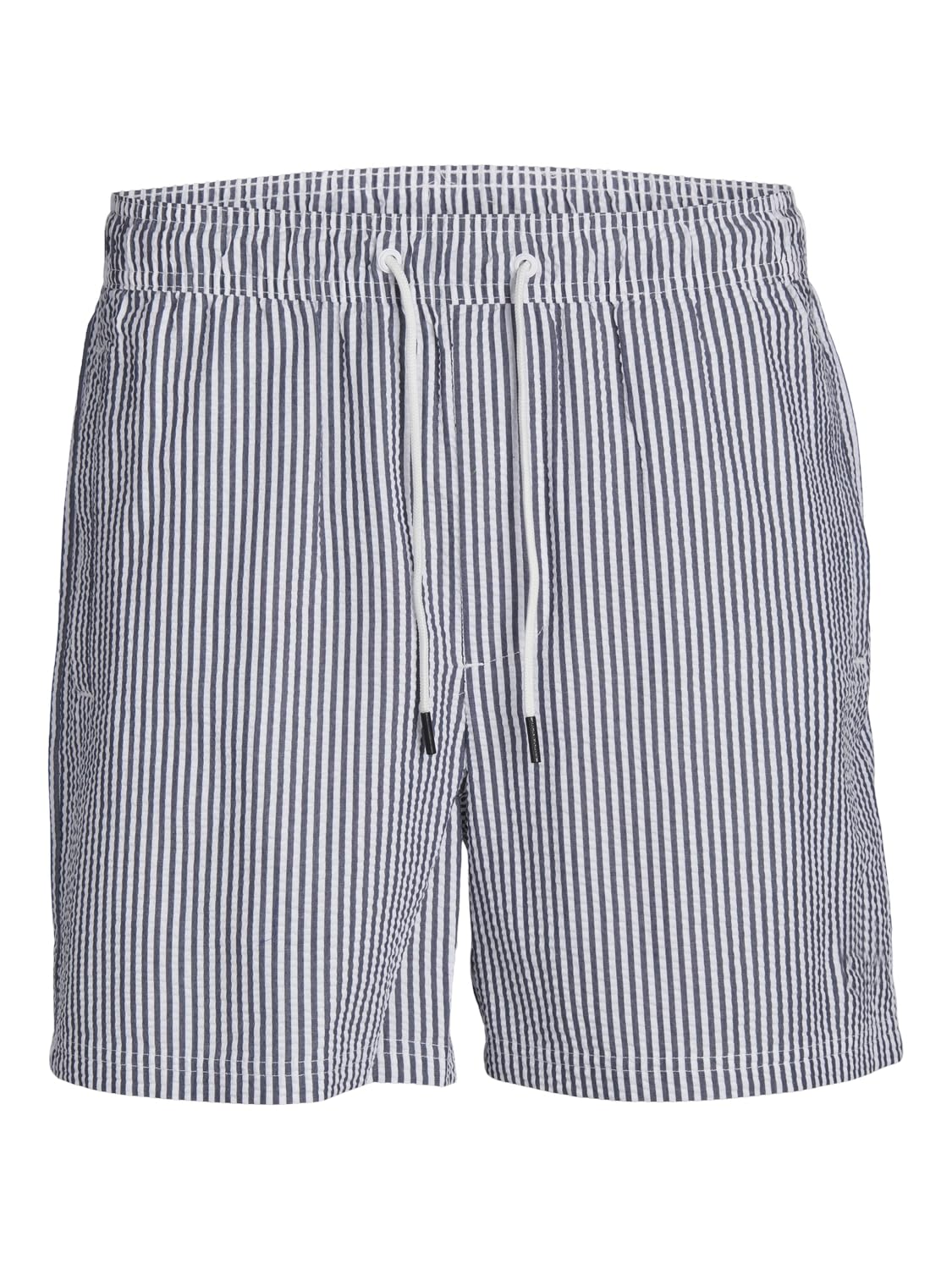 JACK & JONES Striped Elastic Waist Tie Side Pocket Shorts, blue, XL