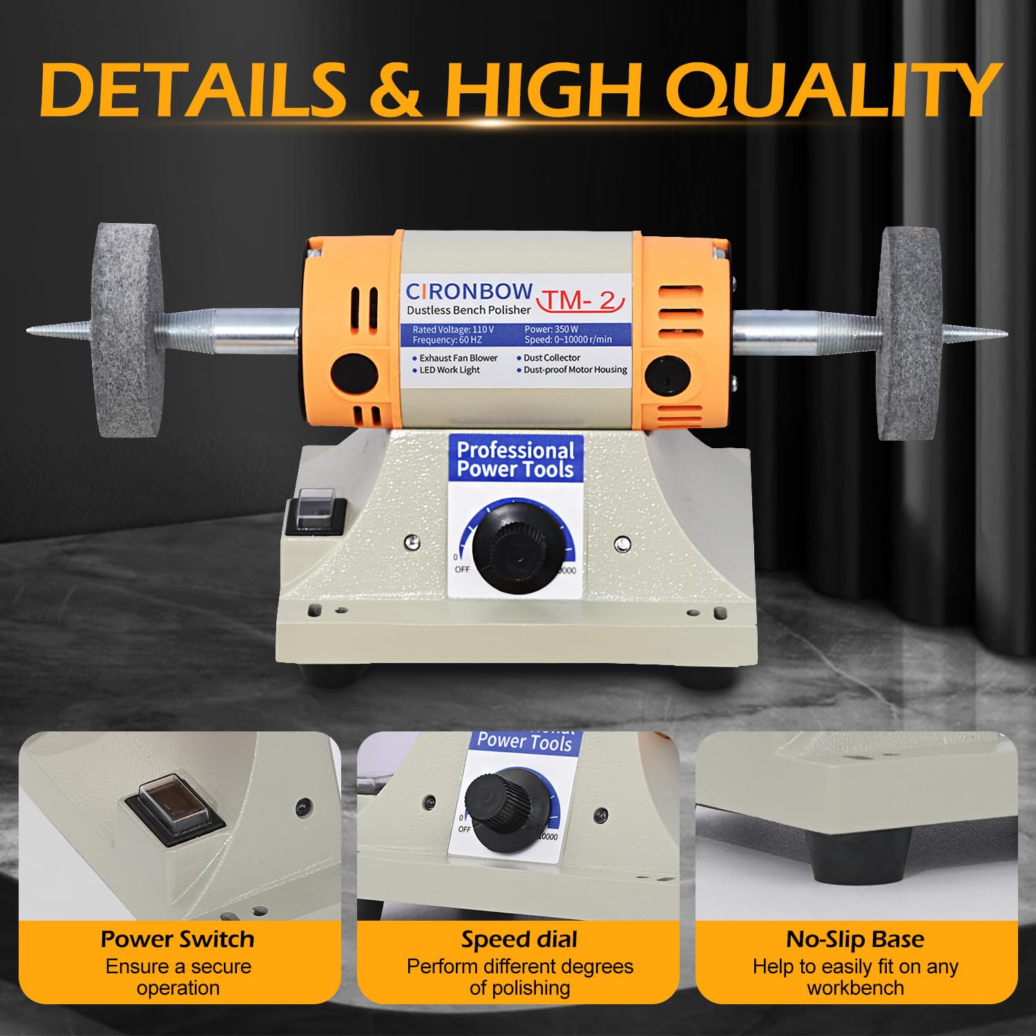 Snapklik.com : 4" Jewelry Polisher- Adjustable Variable Speed Grinder