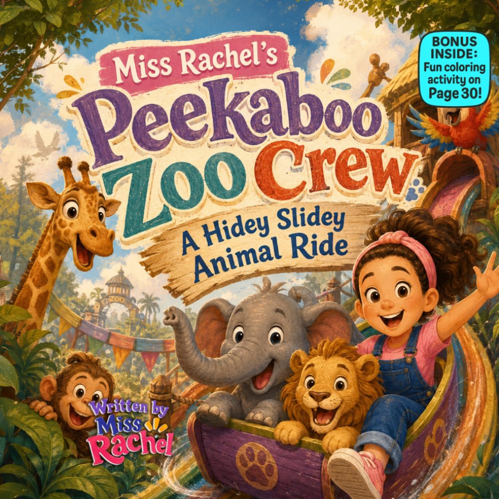 Miss Rachel’s Peekaboo Zoo Crew: A Fun Rhyming Animal Adventure about Hidey Slidey Animal Ride (Miss Rachel's Sing, Wiggle & Learn Series)