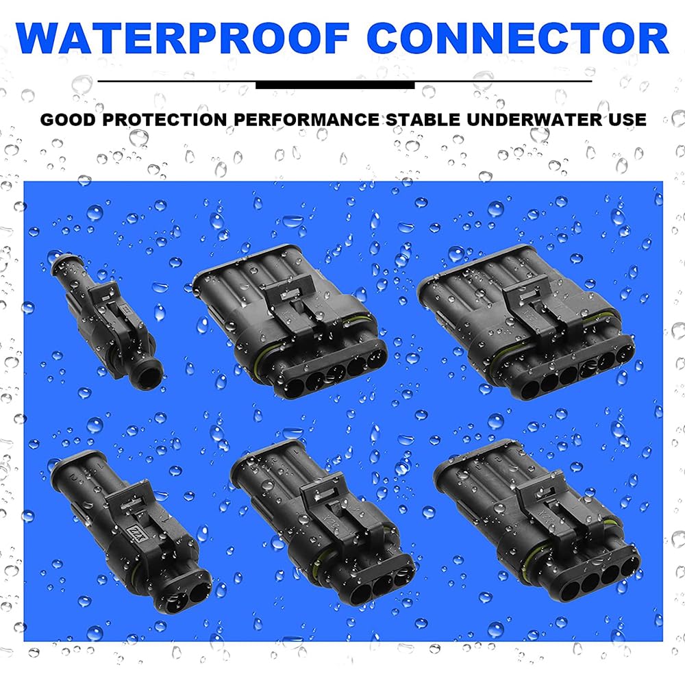 1004-teiliges wasserdichtes Kfz-Elektrik-Stecker-Set, 1/2/3/4/5/6-polig, mit Kfz-Flachsicherungen for Auto, Motorrad, LKW (Color : 1005pcs)