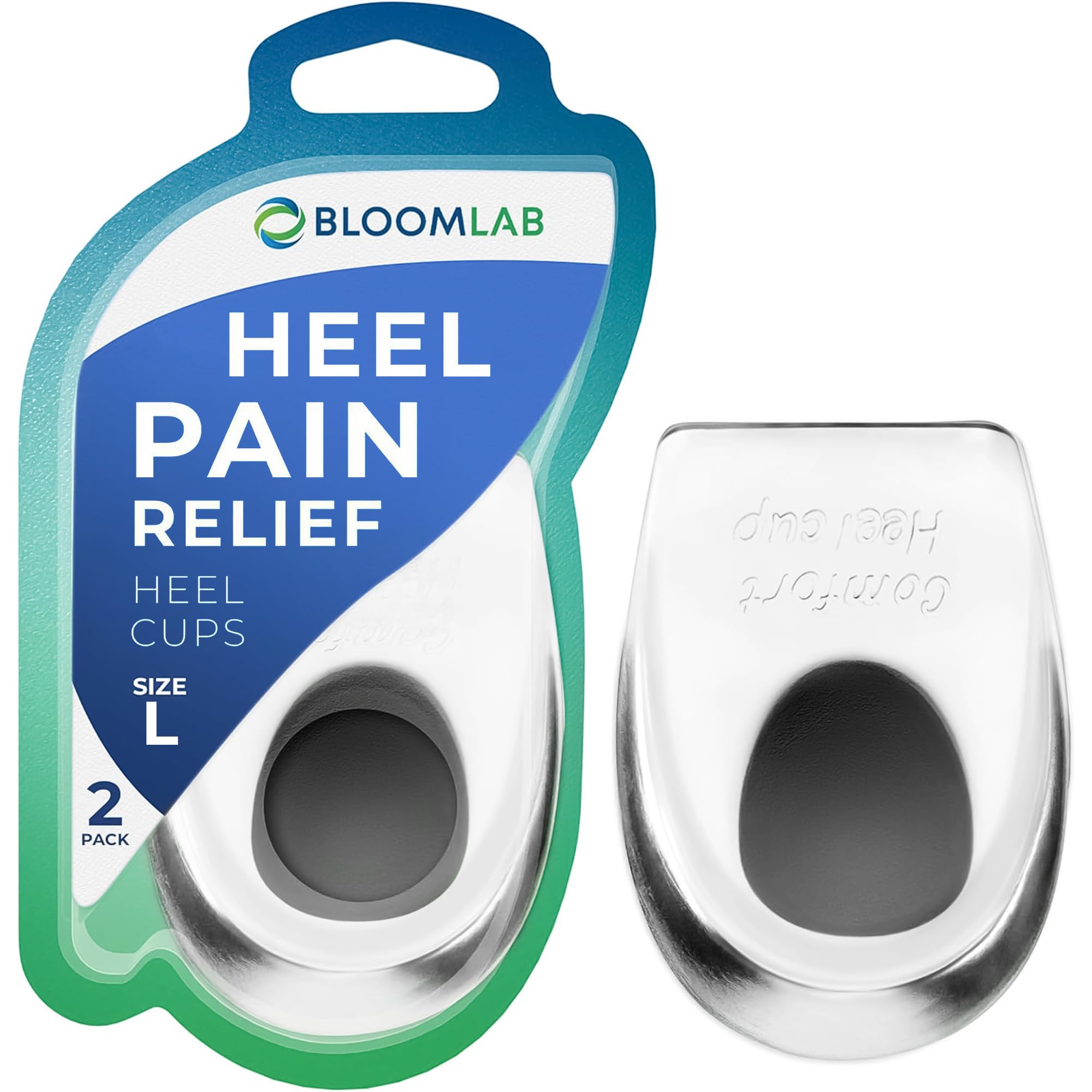 Almohadillas de gel para el talón, 2 talones para el dolor de talón, para fascitis plantar, espolones óseos, alivio del dolor, protectores de pies doloridos o magullados, alivio del dolor de pies,