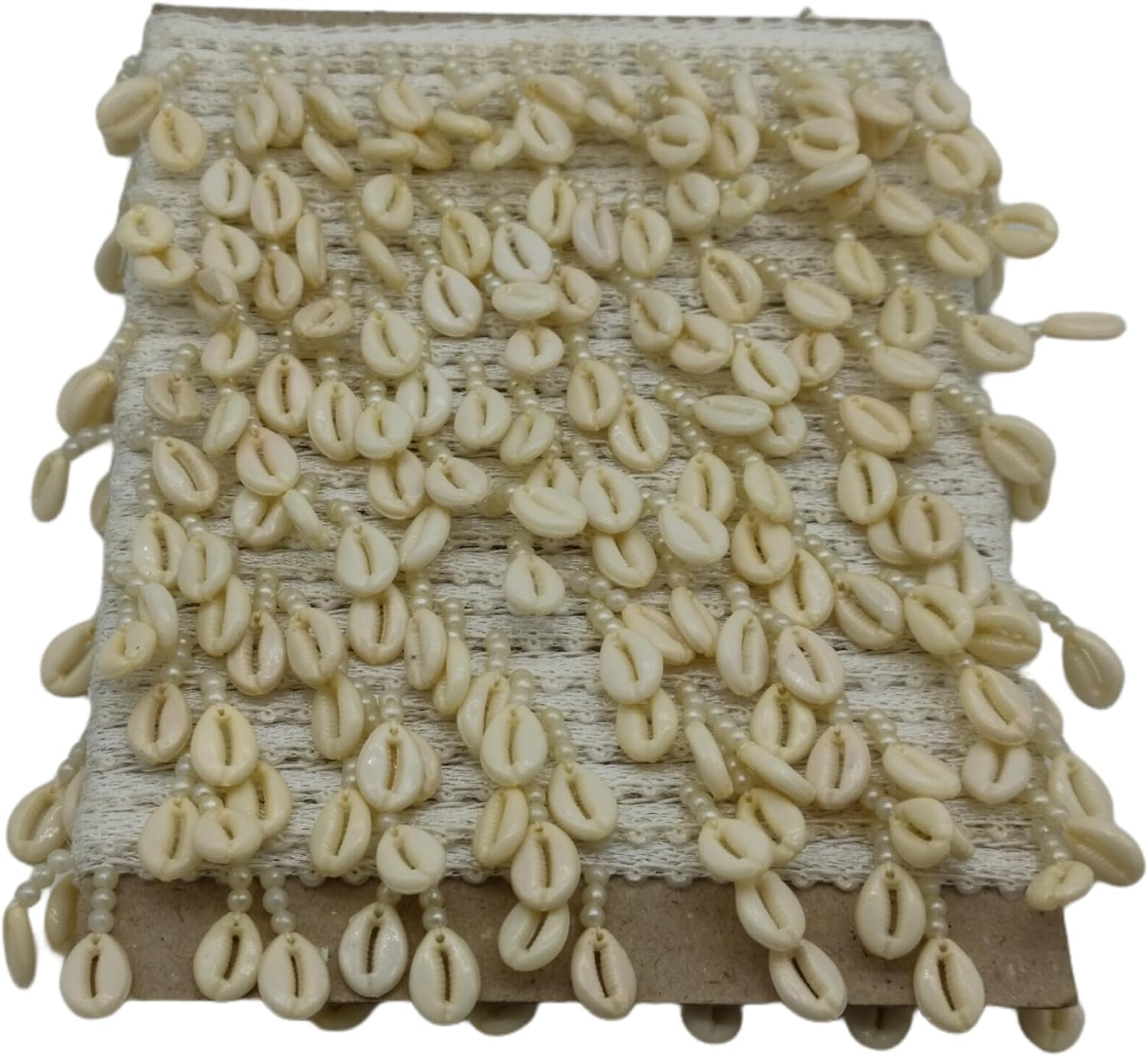 CRT Shell Hanging Latkan cowri/kodi Bead Lace for Border, Saree, Suit, Dupatta, Lehenga, Blouse, Kurti, Dress,Designing, Embellishment, Outlining, (Width-3 cms, 8.5 mtr) (Cream) (B0CQZ2LK17) Amazon Price History, Amazon Price Tracker