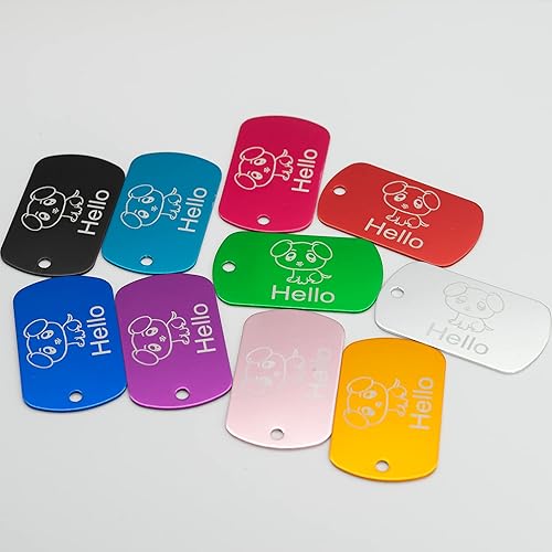 Miniatura 6 de StayMax Etiquetas en blanco de grabado de aluminio anodizado Paquete de 50 unidades (negro)