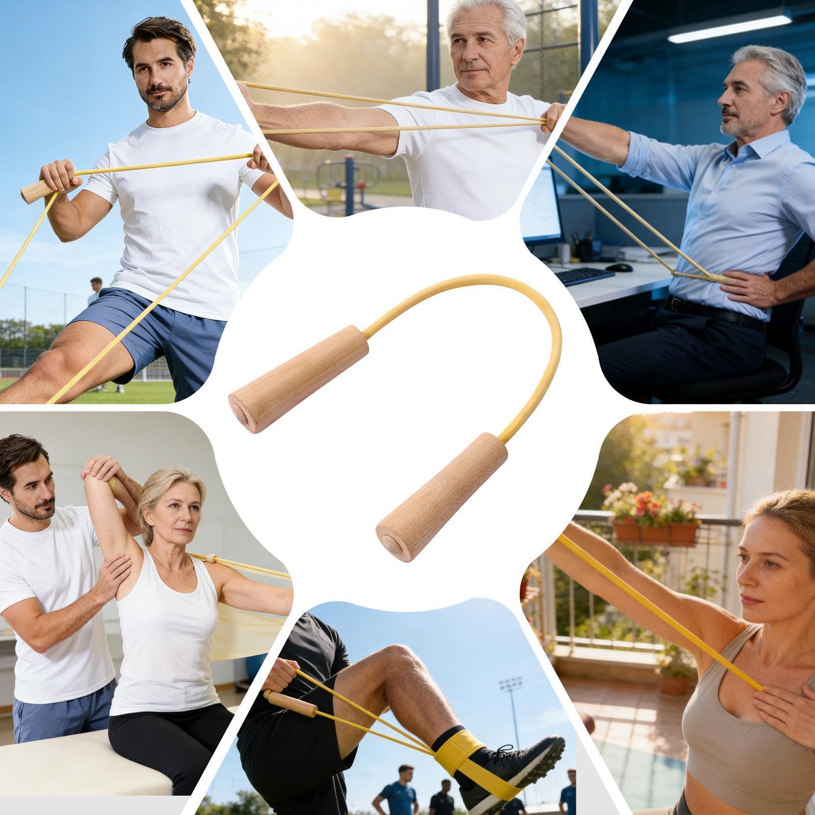 Taśmy oporowe na ramiona Przyrząd treningowy do ćwiczeń fitness | oporowe z uchwytami do domowej siłowni, fitnessu, pilatesu, jogi, boksu, treningu grzbietu oraz w domu oraz do rozciągania i