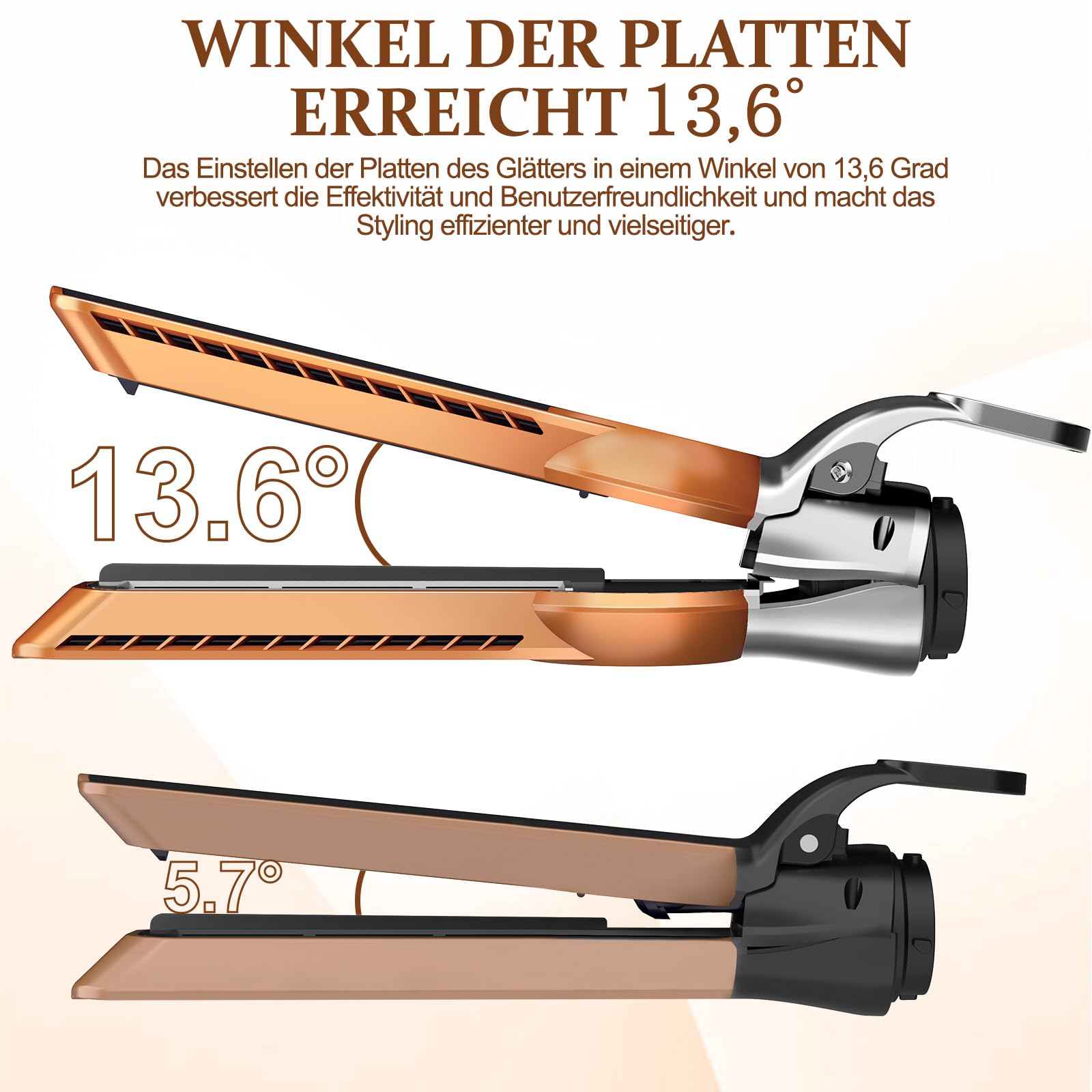 Glätteraufsätze für Dyson Airwrap, Haarglätter-Aufsatz mit HS01/HS05/HS08,dyson airwrap aufsätze mit Airflow Technologie ohne heiße Platten für sanftes Haarstyling mit weniger Schäden. (Kupfer)