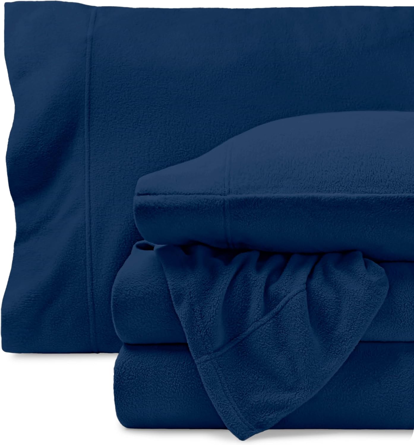 Bare Home Super Soft Fleece Sheet Set - Twin Size - Extra Plush Polar Fleece, No-Pilling Bed Sheets - All Season Cozy Warmth (Twin, Dark Blue) Twin 05 - Dark Blue