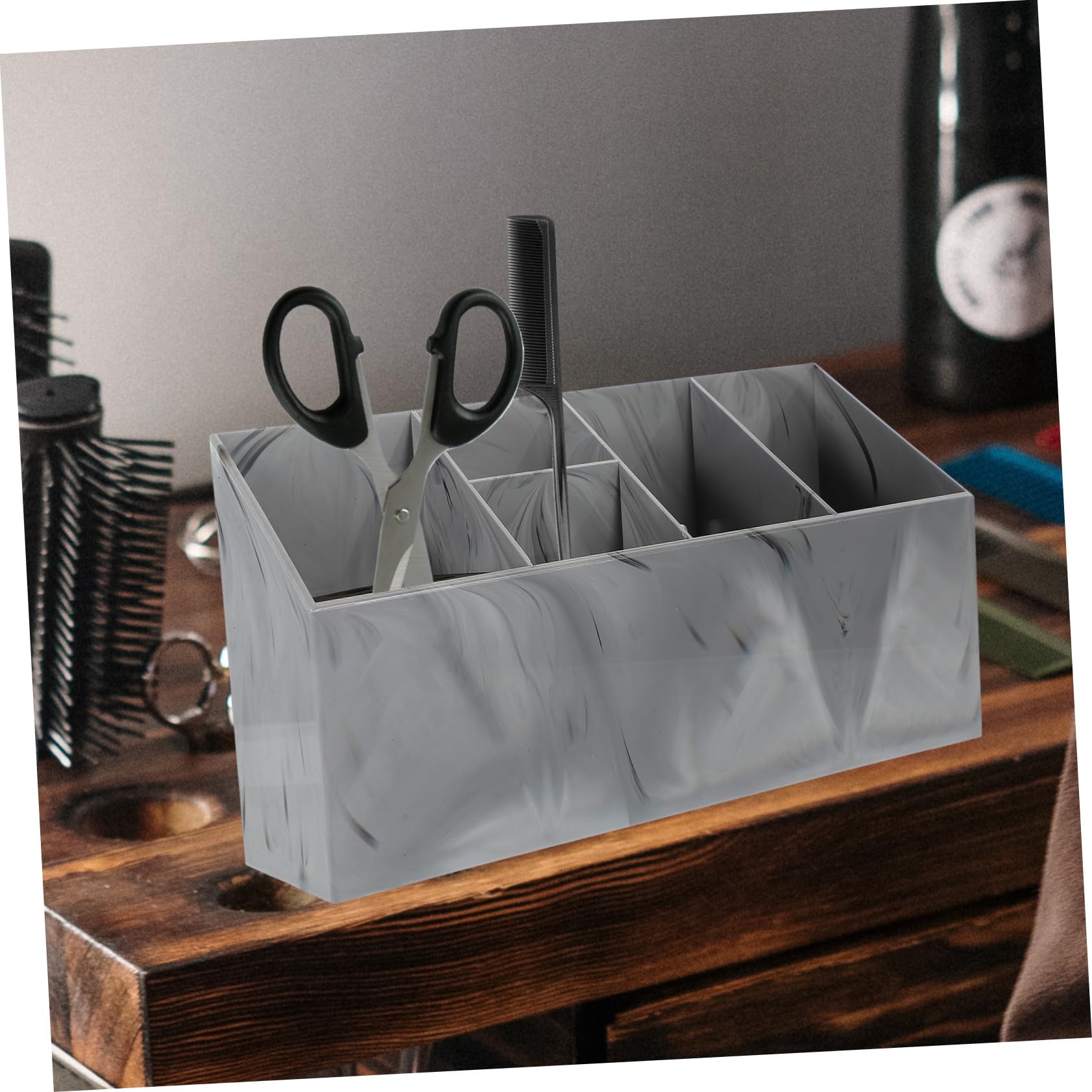 TOPPERFUN Porta Forbici da Muro Grande Capacità, Materiale Acrilico e Spugna, Design Scomparti, per Salone di Capelli e Uso Domestico