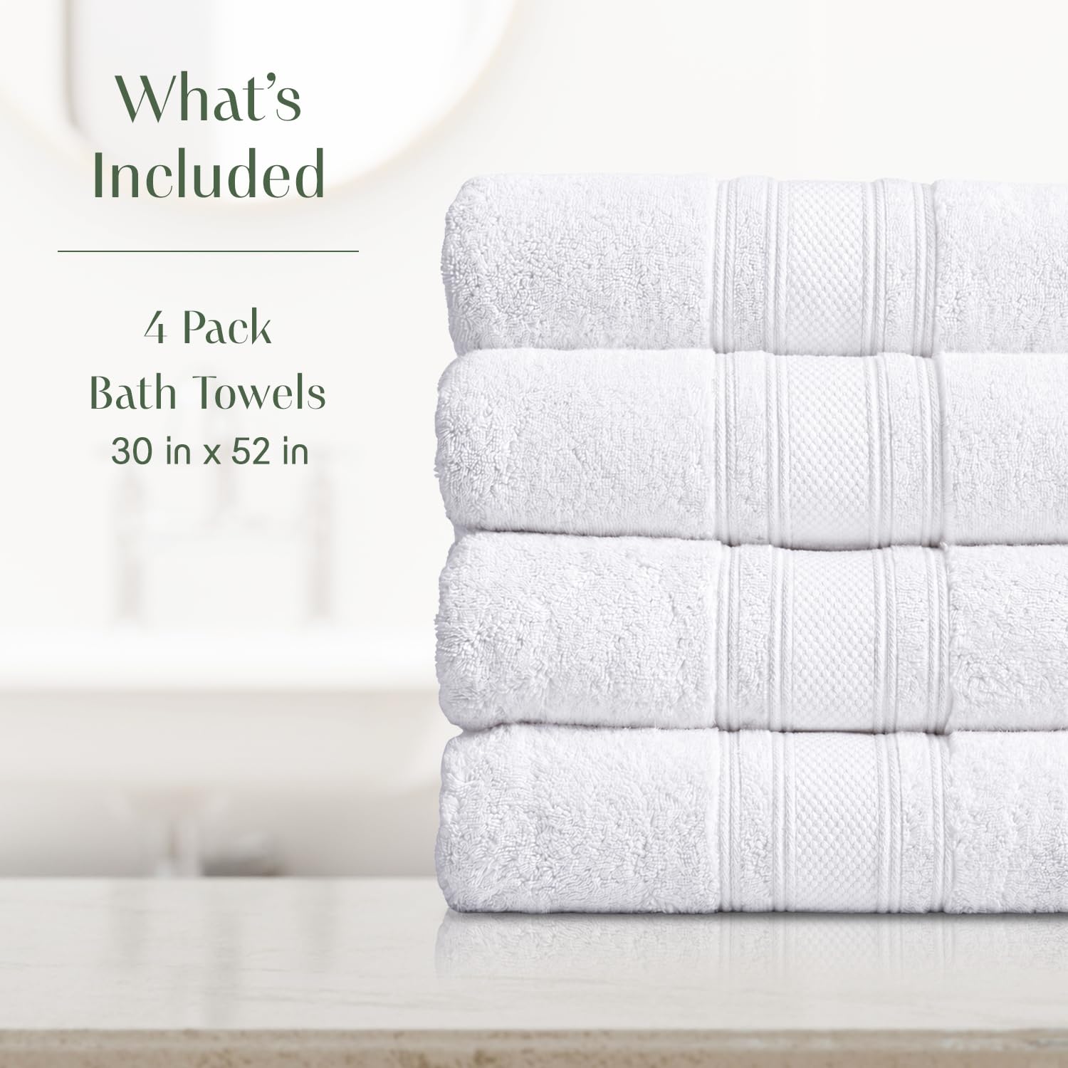 Springtree Organic Cotton Bath Towels - 4 Pack -2