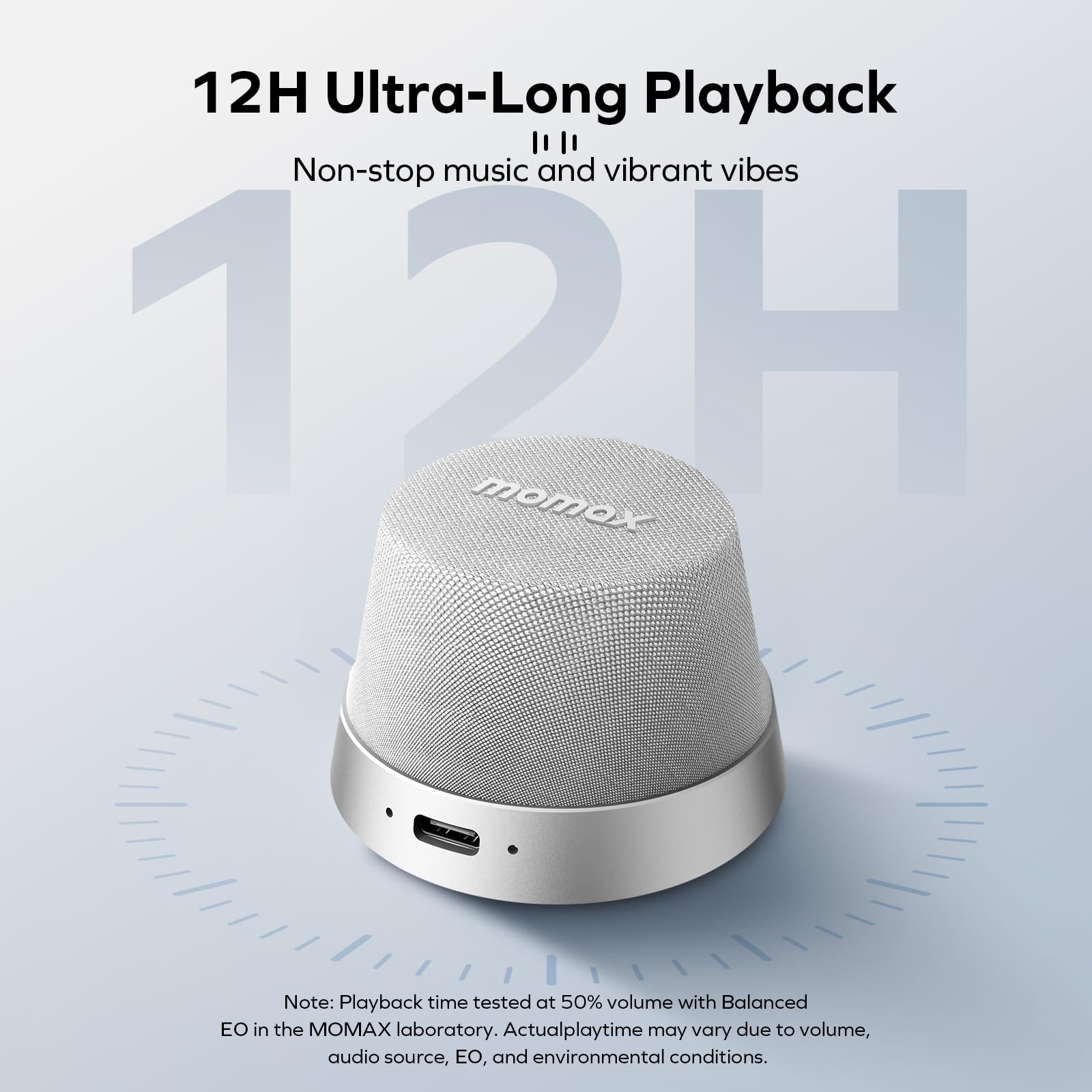 MOMAX Altavoz Bluetooth Magnético Portátil,Parlante Bluetooth Resistente al Agua IPX6, 12 Horas de Reproducción, Estéreo TWS,Altavoz de Ducha USB-C para Exteriores, Ideas para Viajes y Regalos