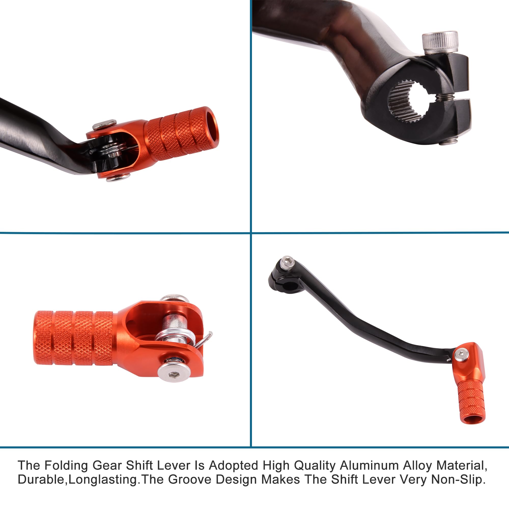 GOOFIT Motorcycle arancione Alta Qualità Lega di Alluminio Pedal Pieghevole Leve del cambio Sostituzione per Moto ATV Sump