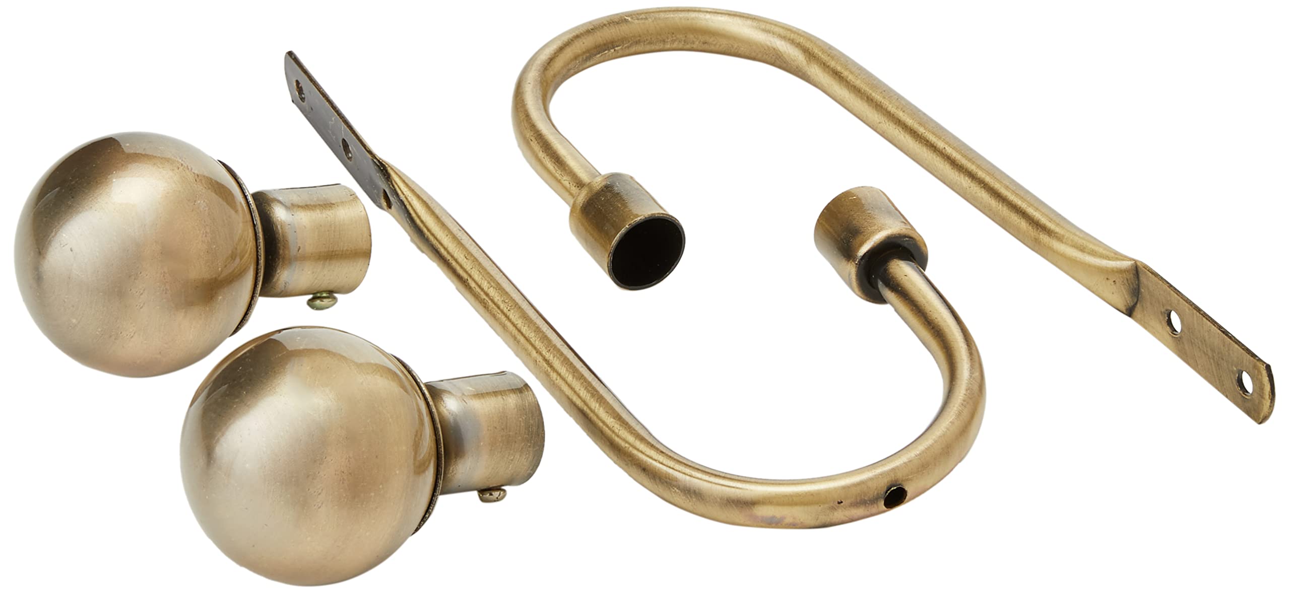 Increway Bronze Curtain Hooks, 2 Pcs Round Metal Decorative Curtain Drapery Holdbacks U Shaped Hooks, Wall Mounted Curtain Tieback Hook Holder With Screws(Bronze)