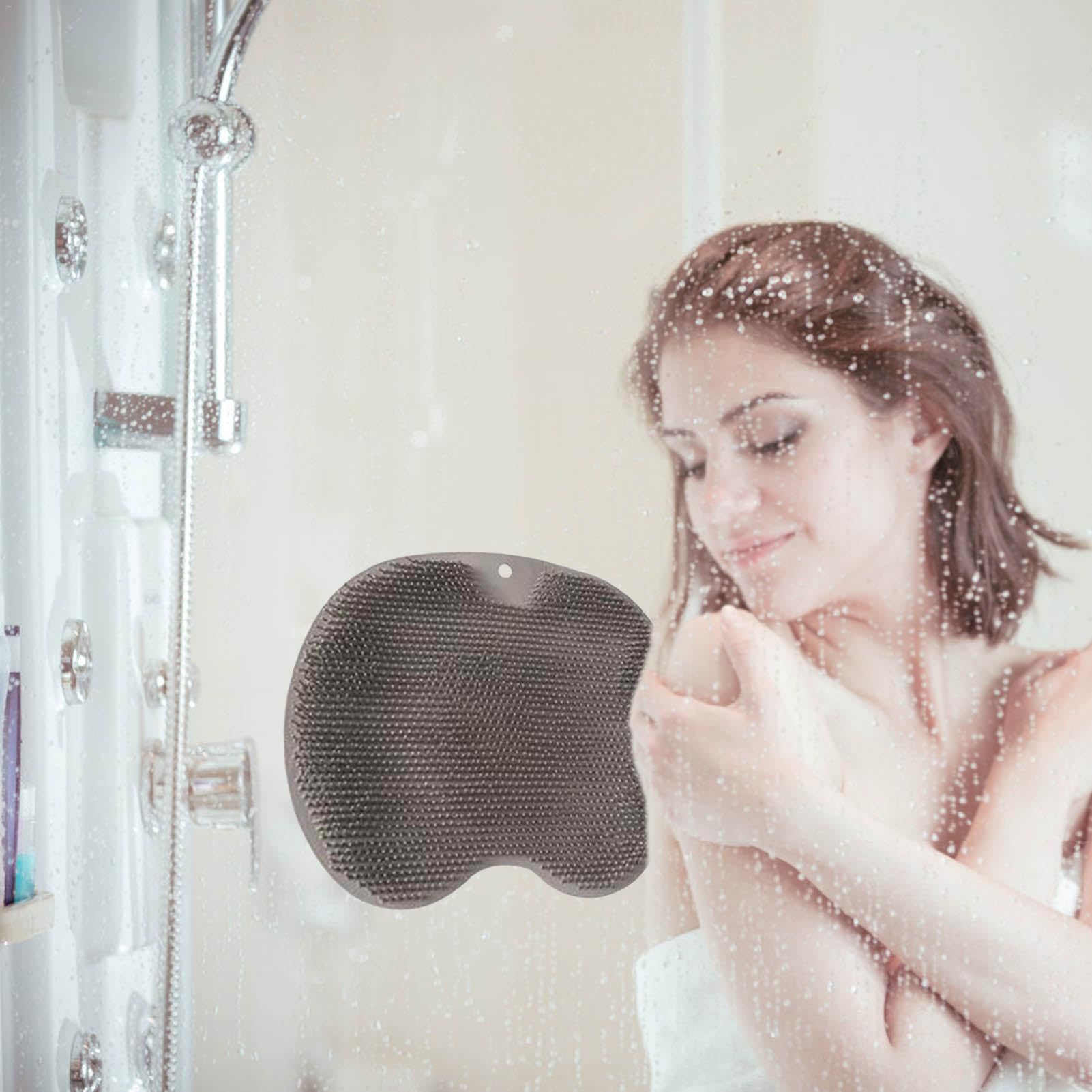 10 cepillos de ducha para pies | Cepillo de silicona para la espalda | Cepillo masajeador antideslizante que mejora la circulación del pie y elimina la piel muerta, con