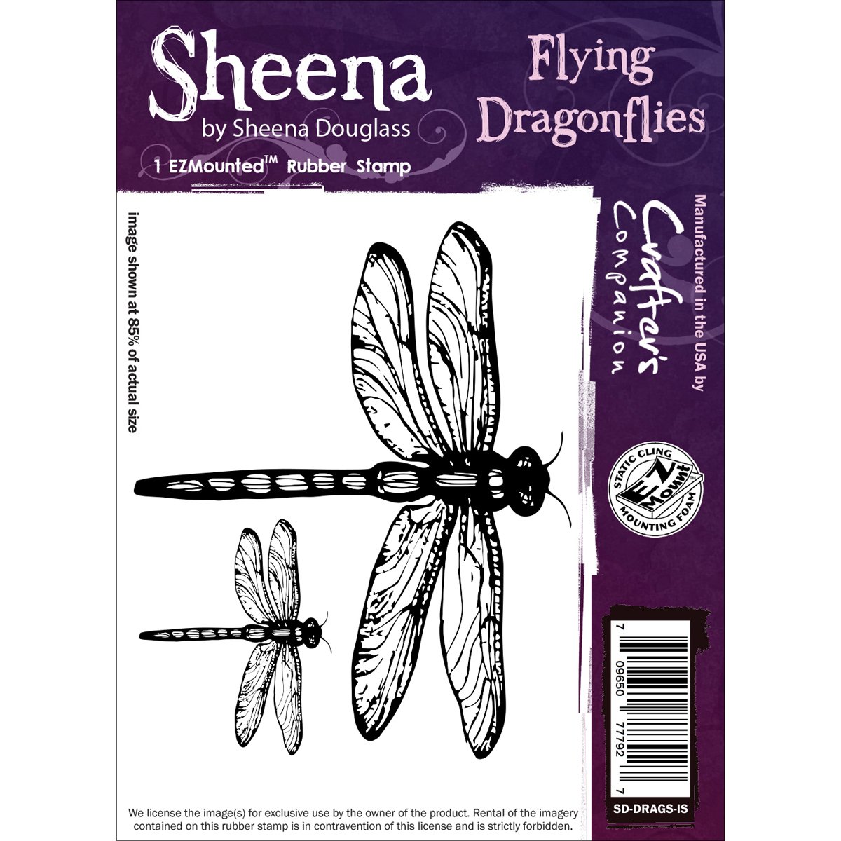 Crafter's Companion SD-DRAGS Sheena Douglass Cling Stamp-Flying Dragonflies
