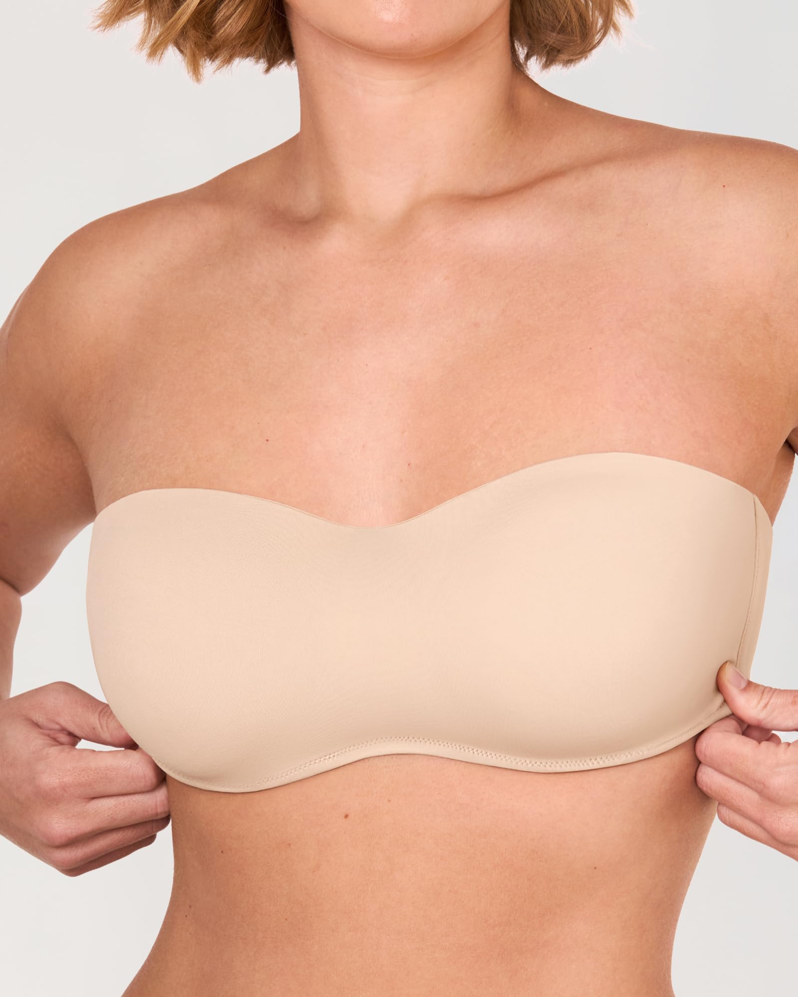 DELIMIRA Soutien Gorge sans Bretelles Grande Taille Invisible avec Armature Bandeau Minimiseur sans Rembourrage