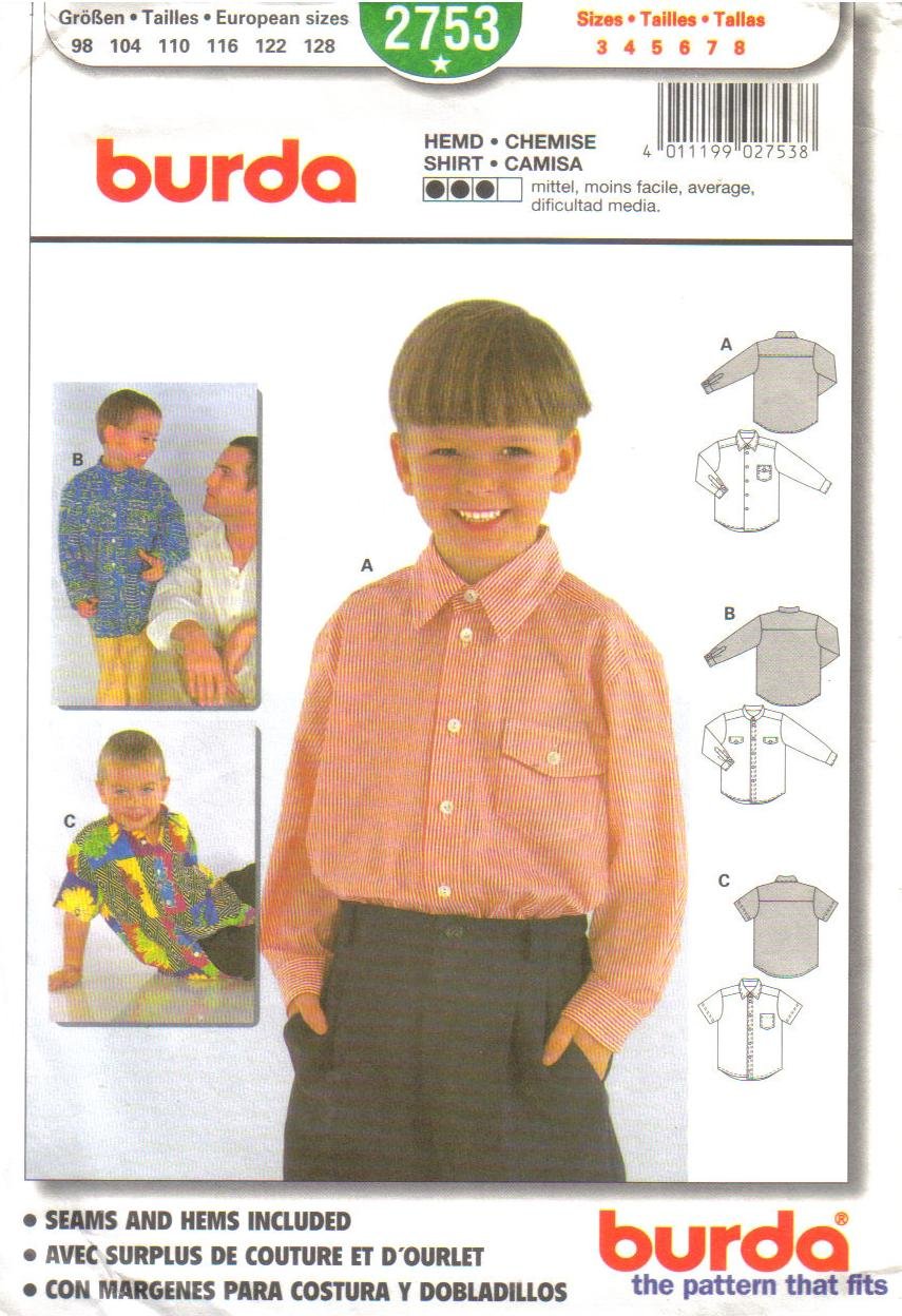 Burda 2753 (Size A, 3-8)