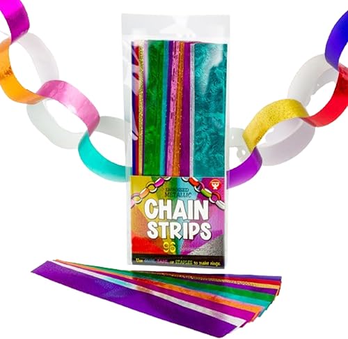 Hygloss Products Tiras de Cadena de Papel Metálico en Relieve - Ideales para Artes y Manualidades para Niños, Decoraciones, Actividades en el Aula -