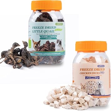 Freeze Dried Little Quail and Frezze Dried Chicken Dices Pet Treats Snacks for Cats and Dogs