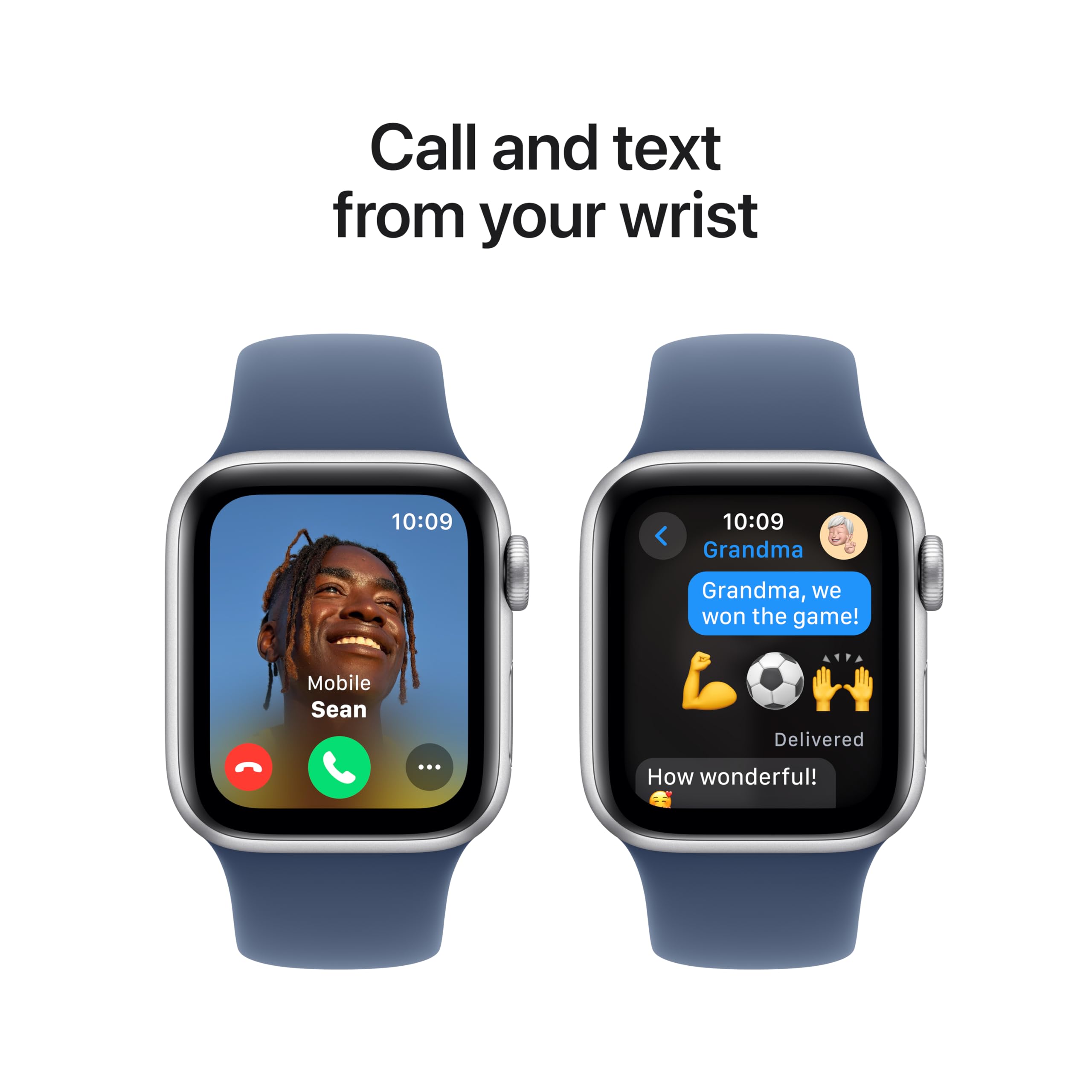 Apple Watch SE (2nd Gen) [GPS 40mm] Smartwatch with Silver Aluminum Case with Denim Sport Band S/M. Fitness and Sleep Trackers, Crash Detection, Heart Rate Monitor, Retina Display