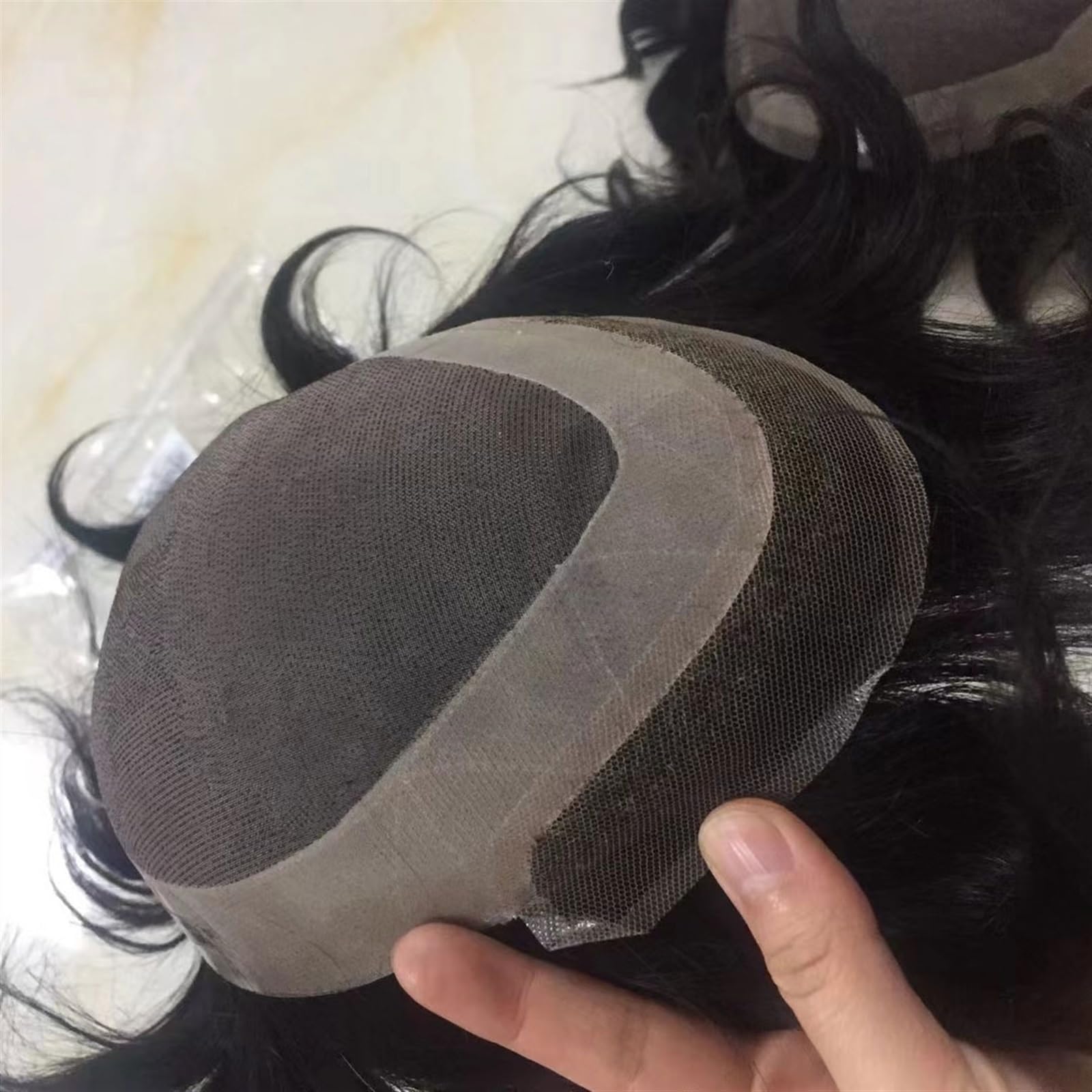 Peruka męska Peruka męska Mono, Pu Human Hair Pieces, system wymiany włosów Peruka dla mężczyzn(6x9)
