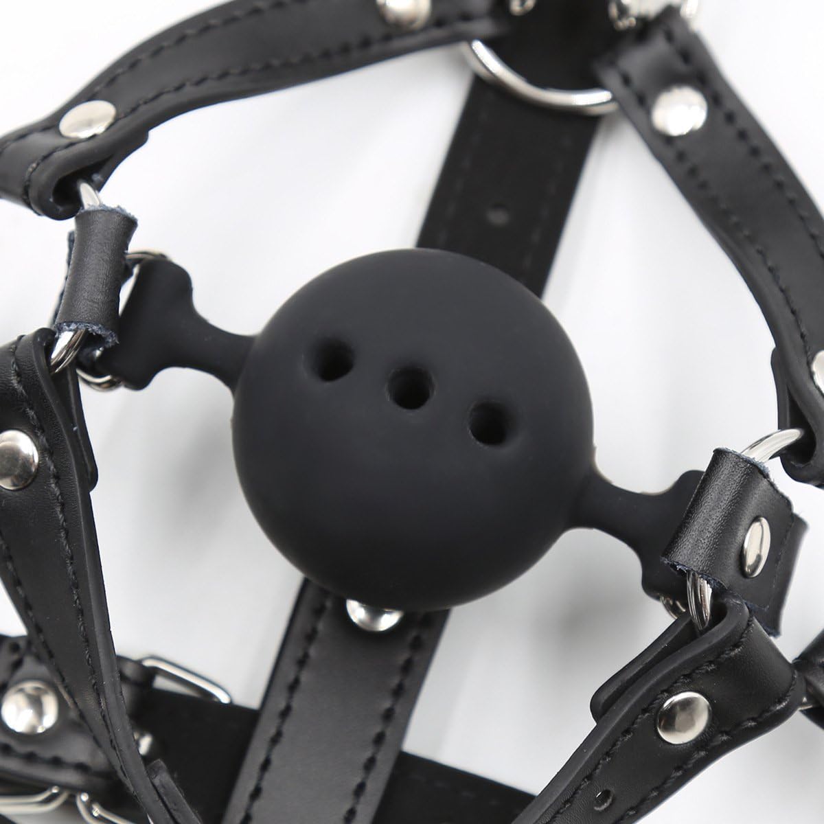 BDSM Open Mouth Gag Silicone Ball Gag Nose Hook SM Adjustable Open Mouth Ball Gag Fetish Head Harness Erotic Sex Toy for Women Men Adults Couples Sex Bondage Restraints Sex Game Flirt Slave Role Play