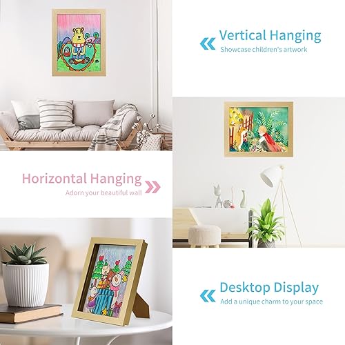 Miniatura 2 de Marco de arte para niños de 8.5 x 11 pulgadas 2024 - Colgar o colocar de pie, pantalla intercambiable. Perfecto para dibujos de niños, tiene