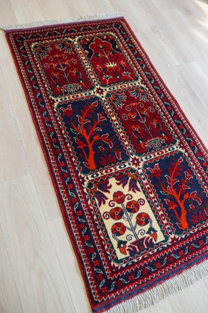 103×53cm【 アフガ二スタン手織り絨毯カールモハメディ 103×53cm【 アフガ二スタン手織り絨毯カールモハメディ