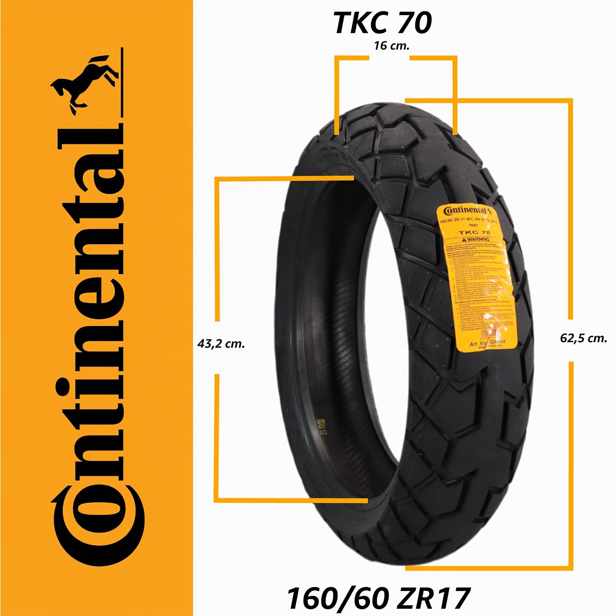 Continental TKC70 R TL M+S - 160/60/R17 69W - A/A/70dB - Pneumatici Per tutte le stagioni (Moto)