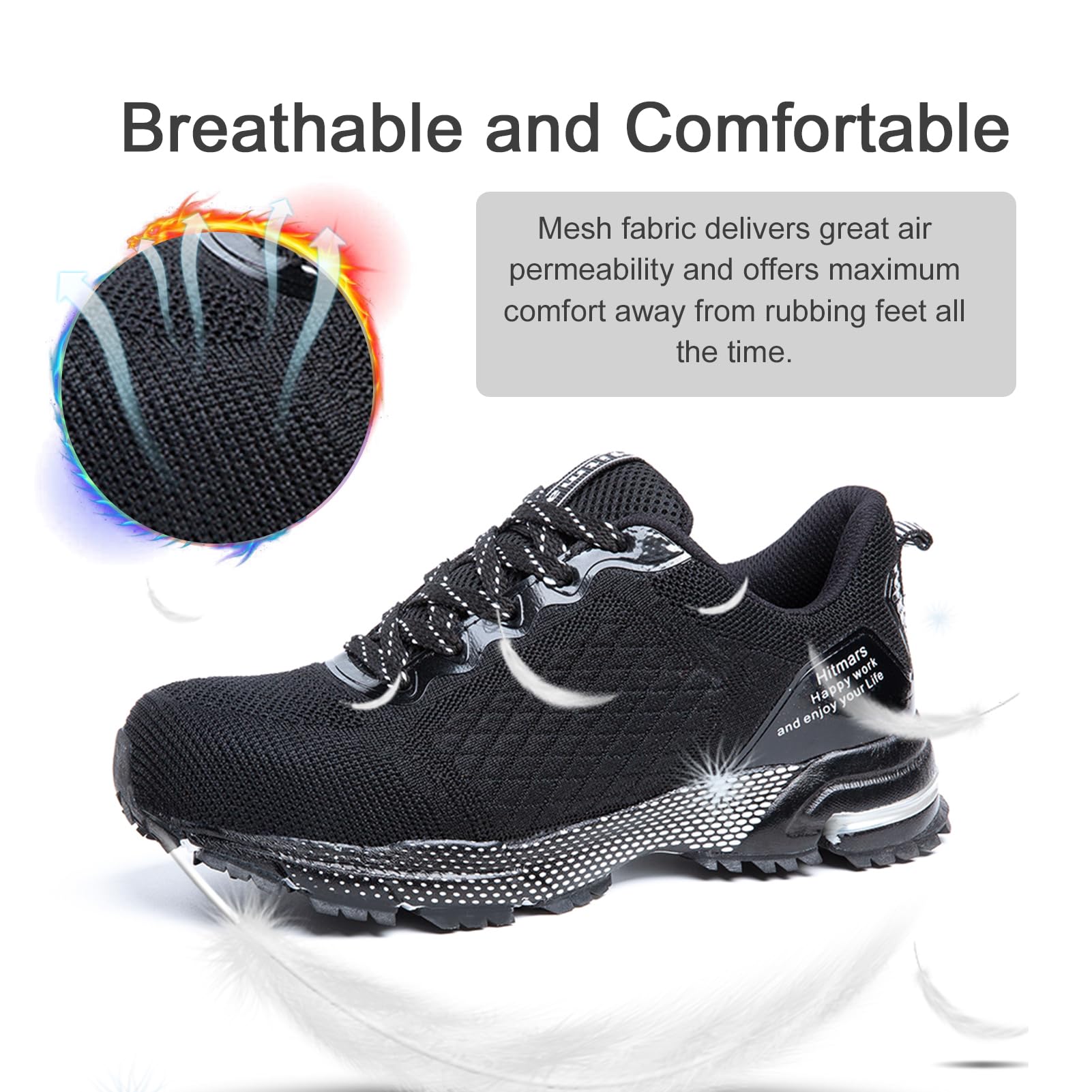 Hitmars Chaussures de Sécurité Hommes Femmes avec Embout Acier GR.36-48