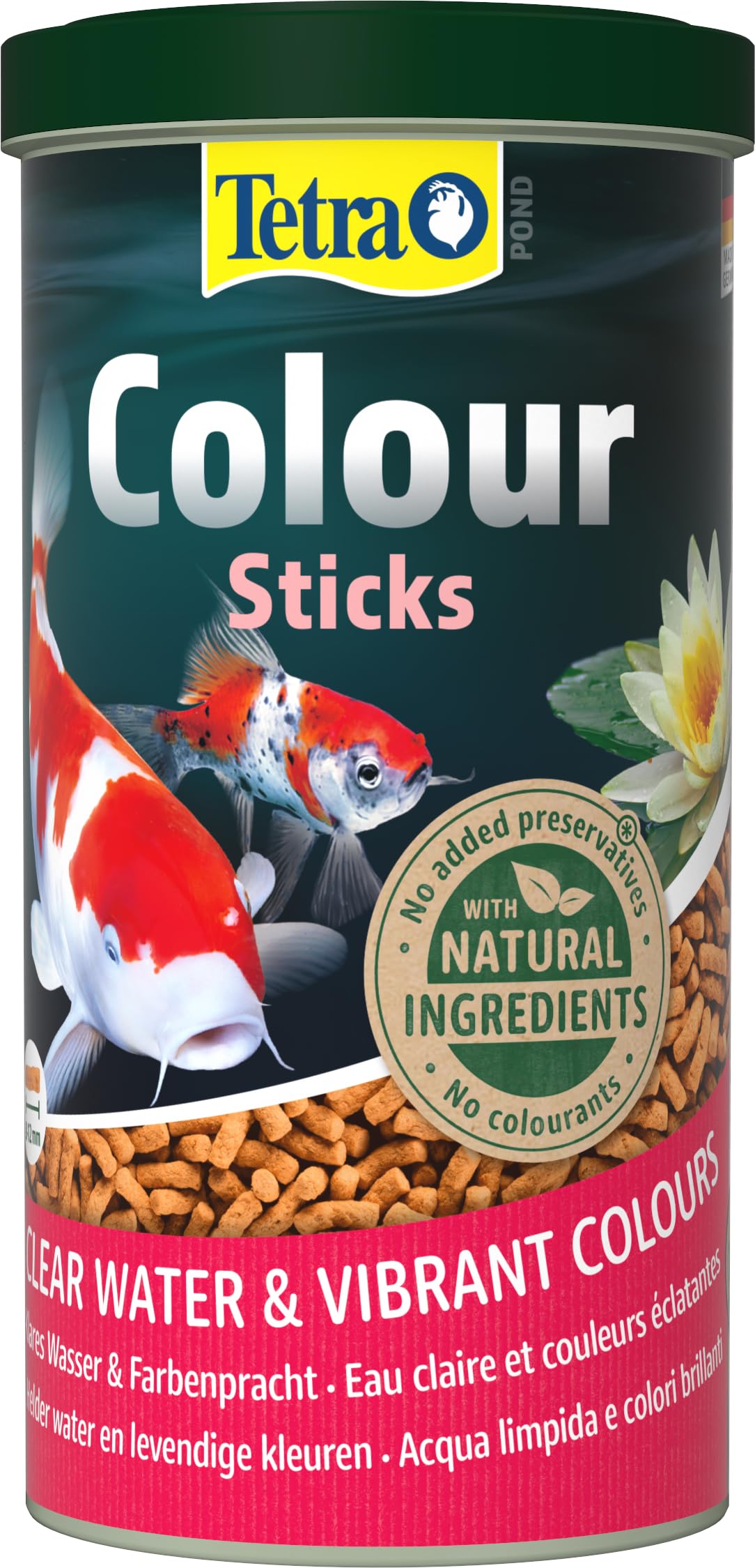 Tetra Pond Colour Sticks -Mangime Completo Galleggiante per Pesci del laghetto dai Colori Brillanti 1 L