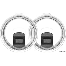 30oz Tumbler Lid, Replacement Lid for YETI 30oz Tumbler, 14oz Mug, 35oz Straw Mug - Replacement Slide/Cover Magnetic Slider Switch, 2 Pack, Black