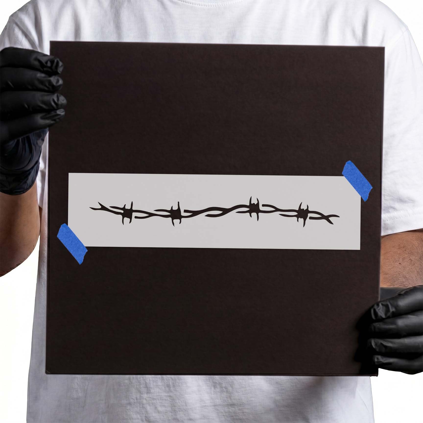 Stencil Stop Szablon z drutu kolczastego – wielokrotnego użytku do projektów DIY, malowania, rysowania, rzemiosła, 14 mil tworzywa sztucznego (45 x 5,7 cm)
