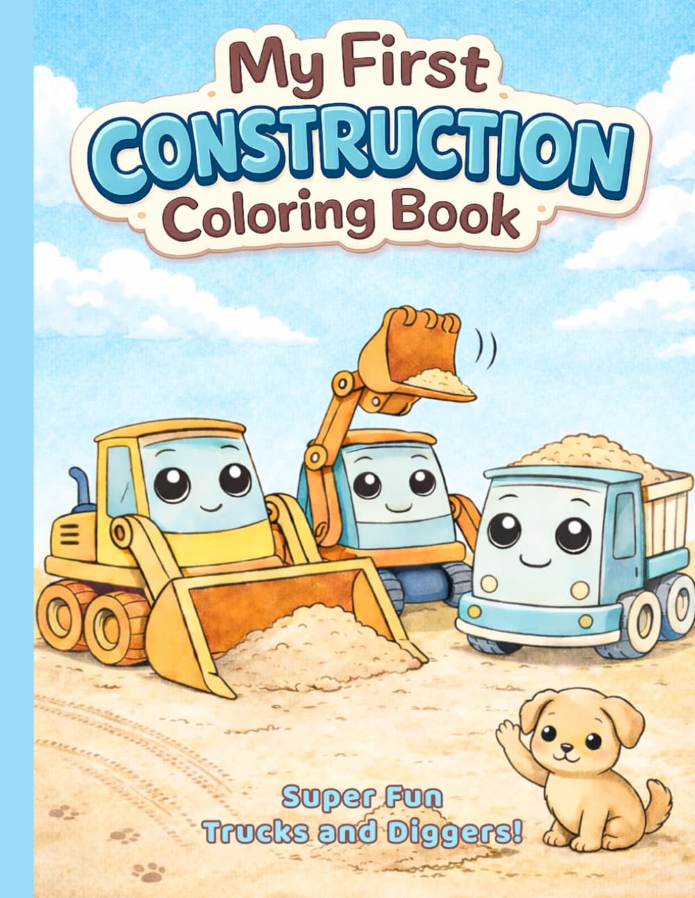 My First Construction Coloring Book: Simple and Cute Construction Trucks for Toddlers and Preschoolers