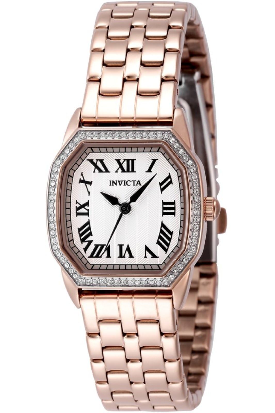 INVICTA Wildflower 49039 Reloj de Mujer - Movimiento de Cuarzo - Acero Inoxidable con Esfera Plateada - 27 mm
