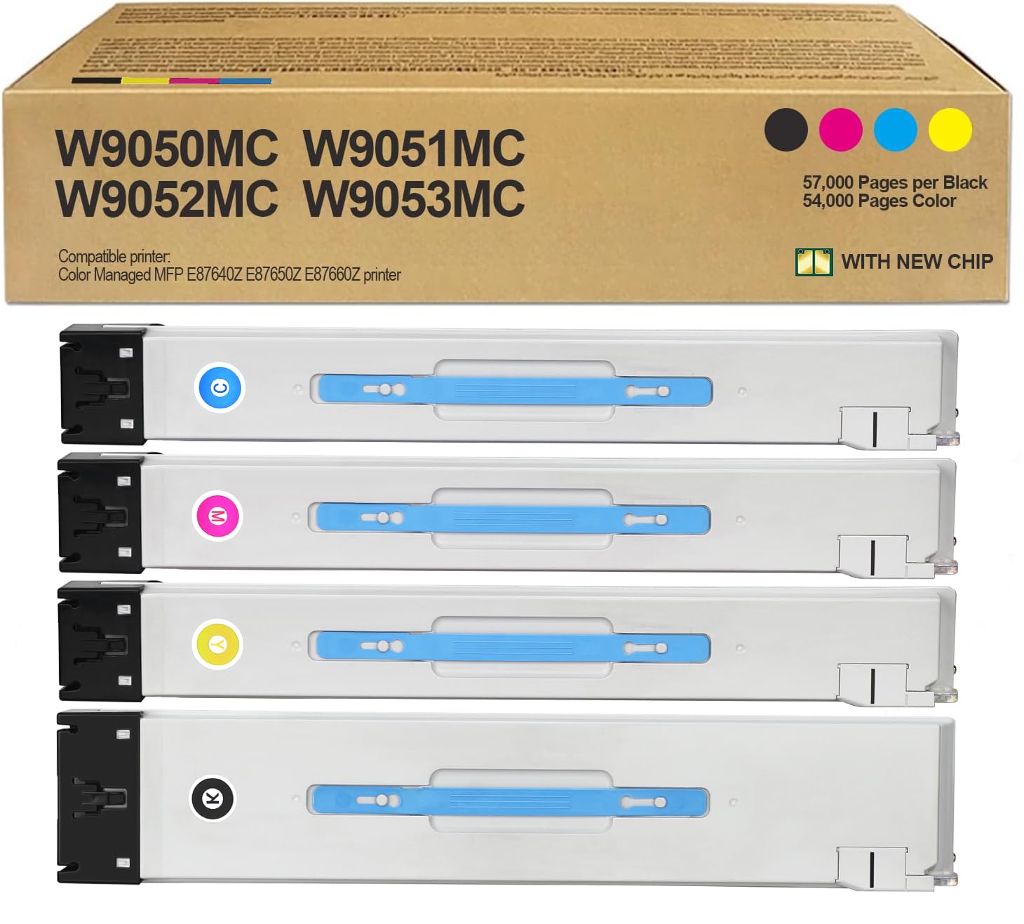 SAIBOYA W9050MC W9051MC W9052MC W9053MC Toner Cartridge Replacement for HP MP Color Managed MFP E87640Z E87650Z E87660Z Printer, High Yield 57,000