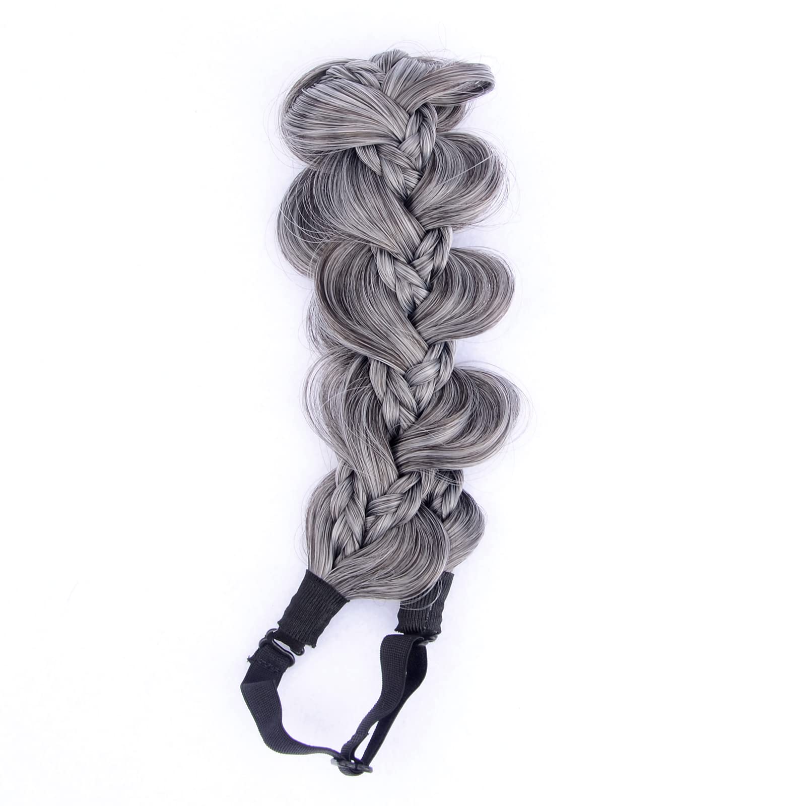 Gledola Bridal Hair Accessories Wide Kinky Fishtail Plaited Braids Headband Braided Synthetic Hair Elastic Stretch - Image 2