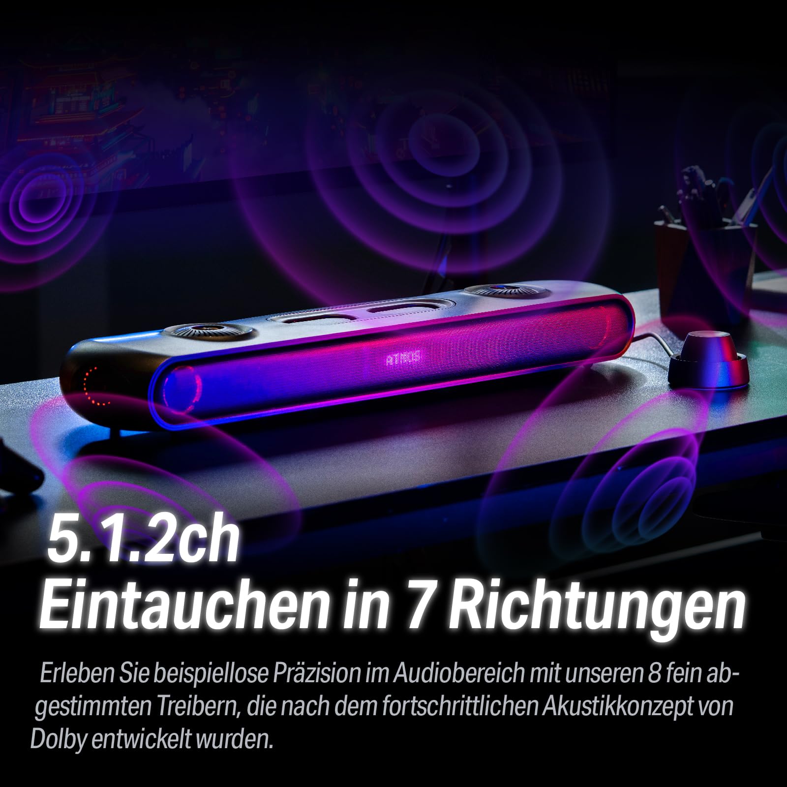 OXS Thunder Pro Gaming Soundbar 512 Dolby Atmos - Bluetooth und 3 Pro Modes - Dettaglio