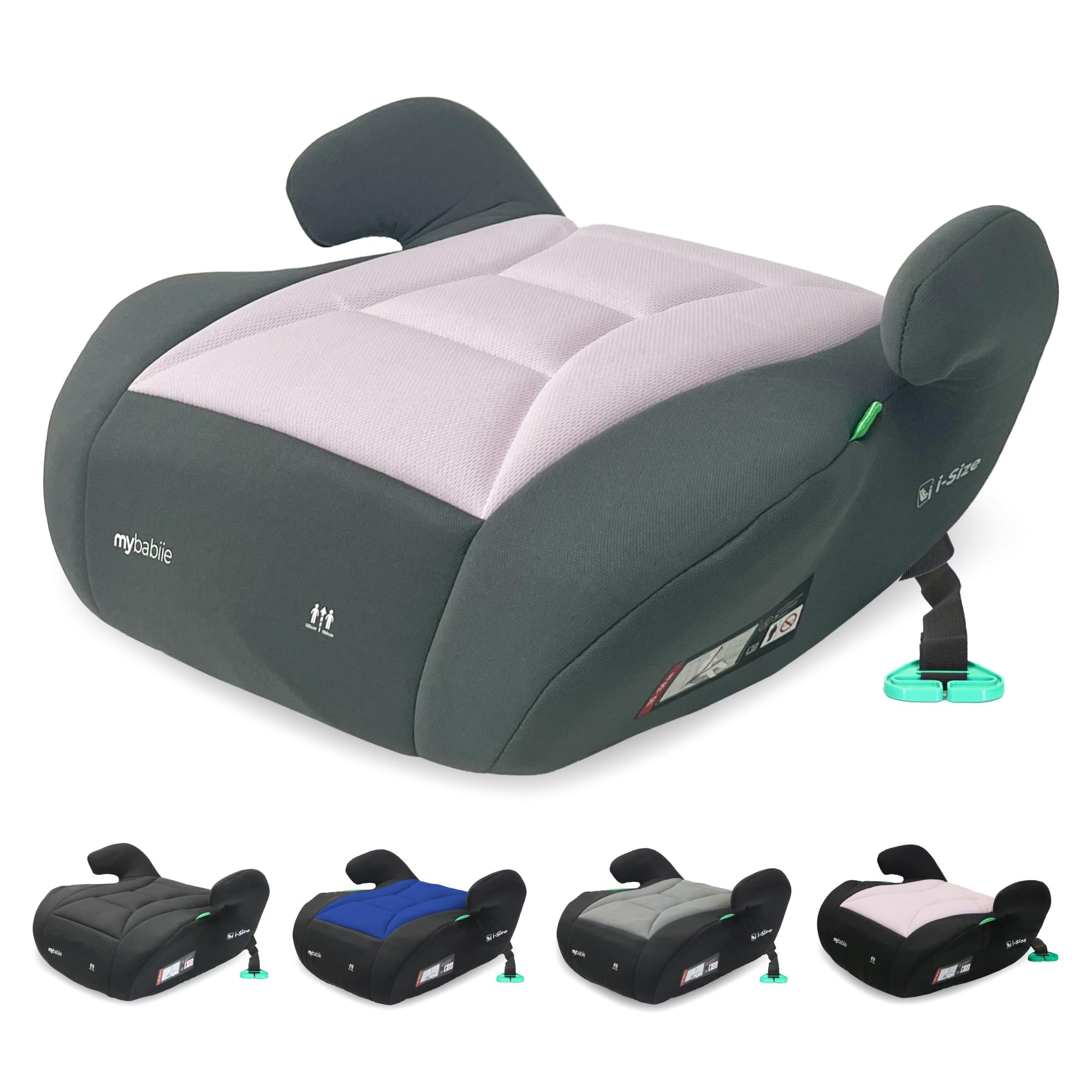 My Babiie MBCSB10 Booster Car Seat - Lightweight at 1kg, Approx. 6-12 Years (125-150cm, 22-36kg), R129, i-Size Backless Child Car Seat, Group 3, Compact, Portable, Ideal for Travel - Black — view 8