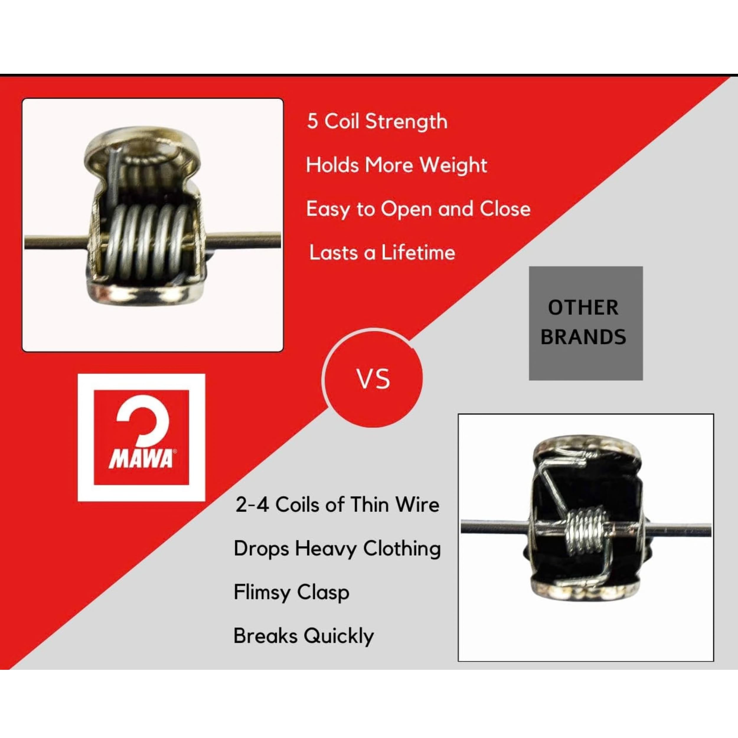 MAWA par Reston Lloyd antidérapant Peu encombrant Cintre pour Pantalons et Jupes avec Deux Clips, Noir, Set of 10