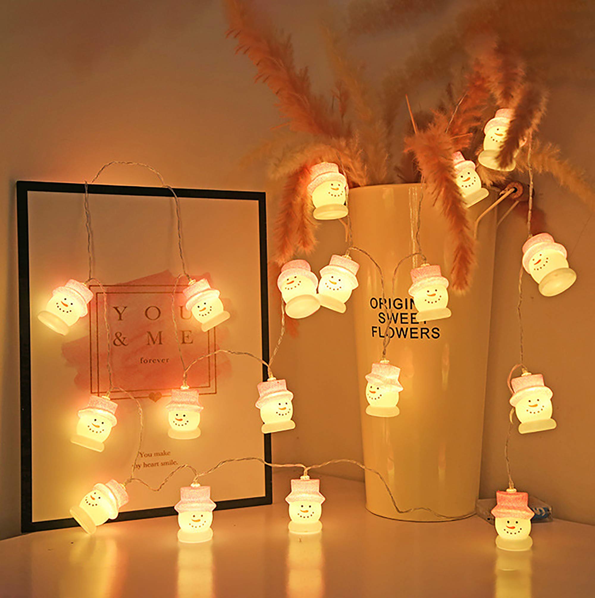 árbol De Navidad Luces De Cadena Led Cortina De Luces Navidad Nieve Alambre De Cobre Decoración Lámpara Colgante con Pilas,6M