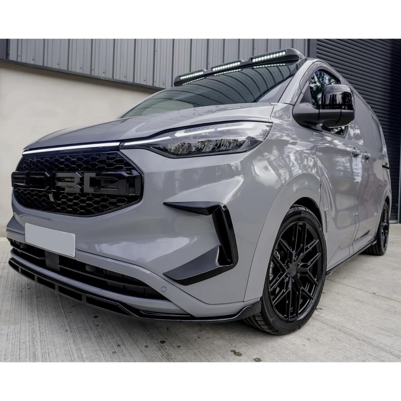 Alettoni aerodinamici anteriori in nero lucido per Ford Transit Tourneo/Custom Custom MK2 Trend e Limited 2024 2025 in poi, accessori per spoiler e deflettori per Ford Transit