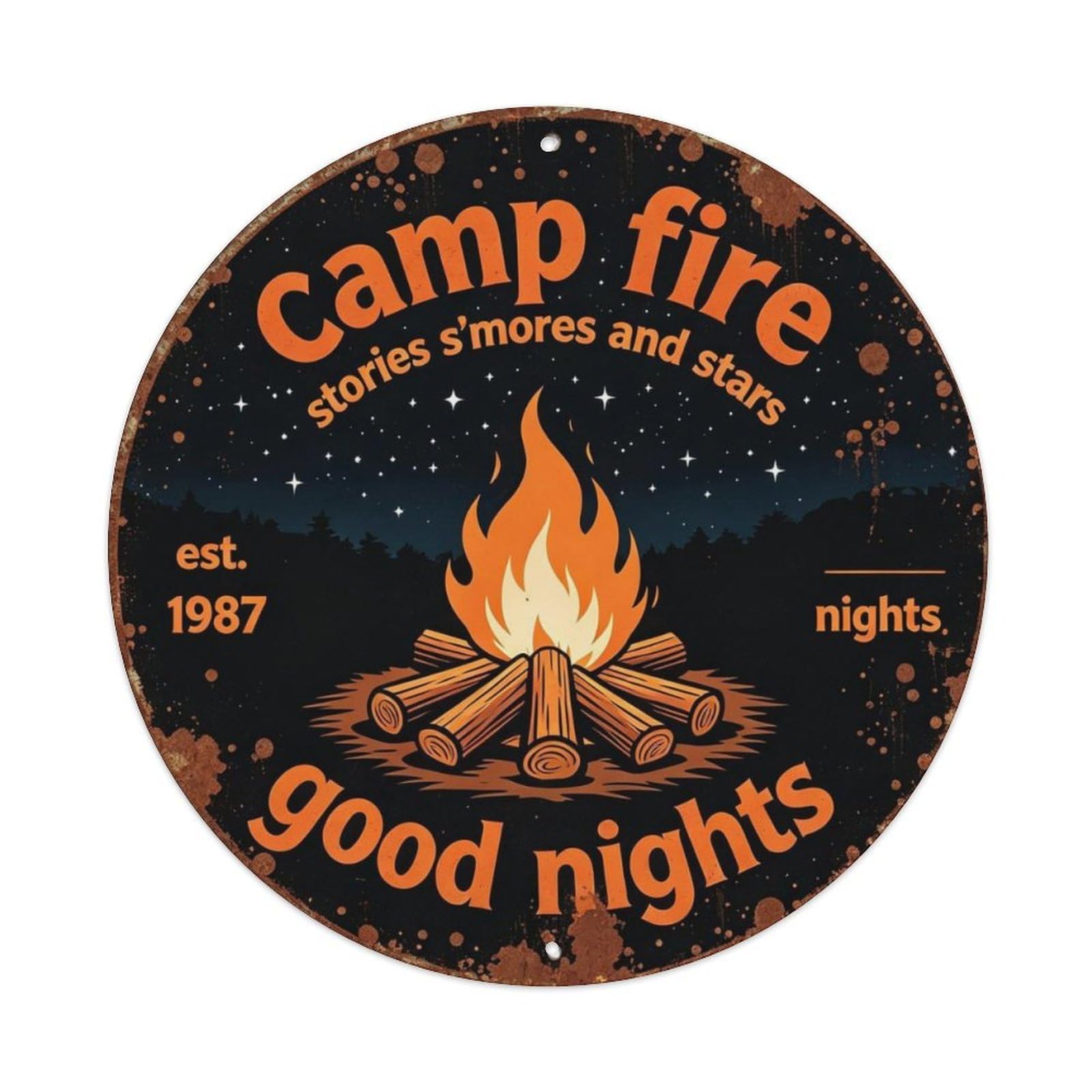 Stories S'mores And Stars Metal Tin Sign Plaque